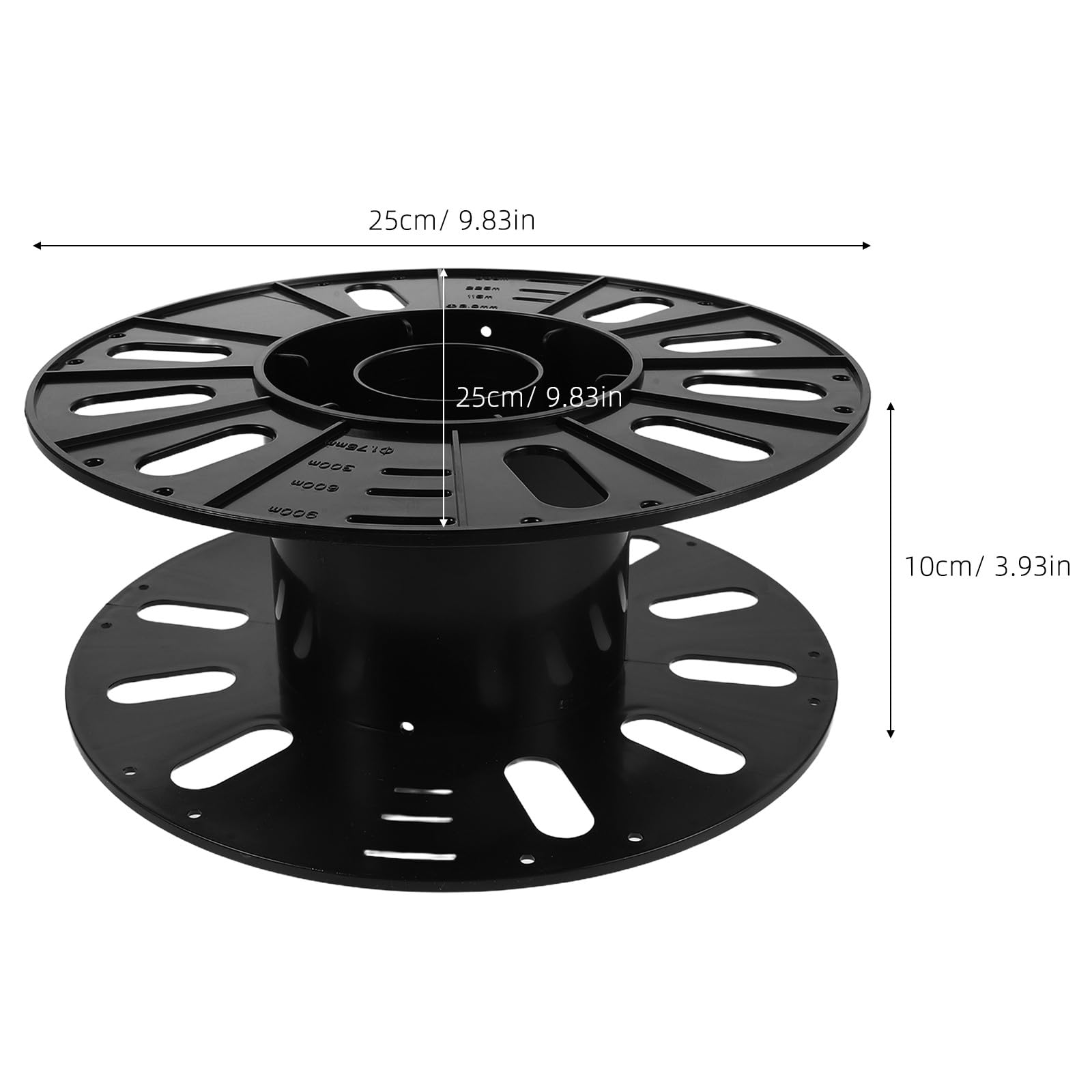 OUNONA 2 carretes de filamento reutilizables para impresión 3D, carrete dispensador de núcleo hueco negro, rodillo de repuesto de núcleo de filamento de plástico para suministros de impresoras 3D