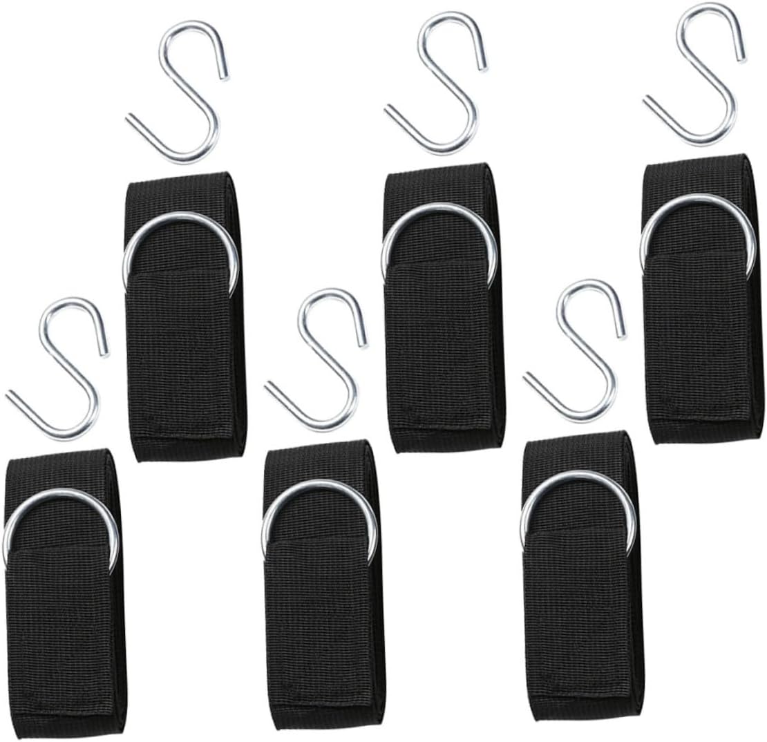 OSALADI 6pcs Adjustable Hammock Tree Straps with Heavy-Duty Lashing Ropes and Reinforced S-Hooks for Outdoor Swing Hanging Kit, Sturdy Suspension for Backyard, Camping, and Patio Use