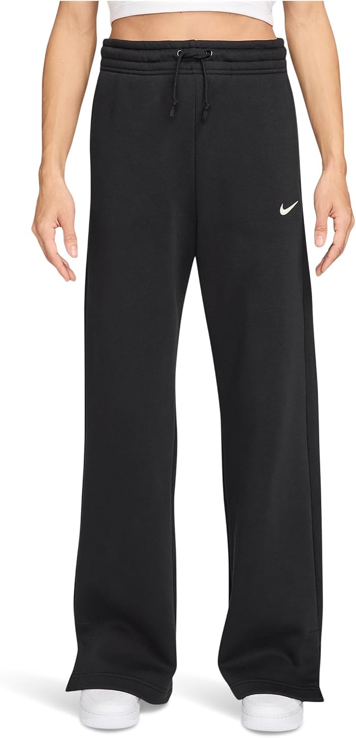 Женские брюки Nike Sportswear Phoenix Fleece High-Waisted Wide-Leg, цвет: Чёрный — фото 1