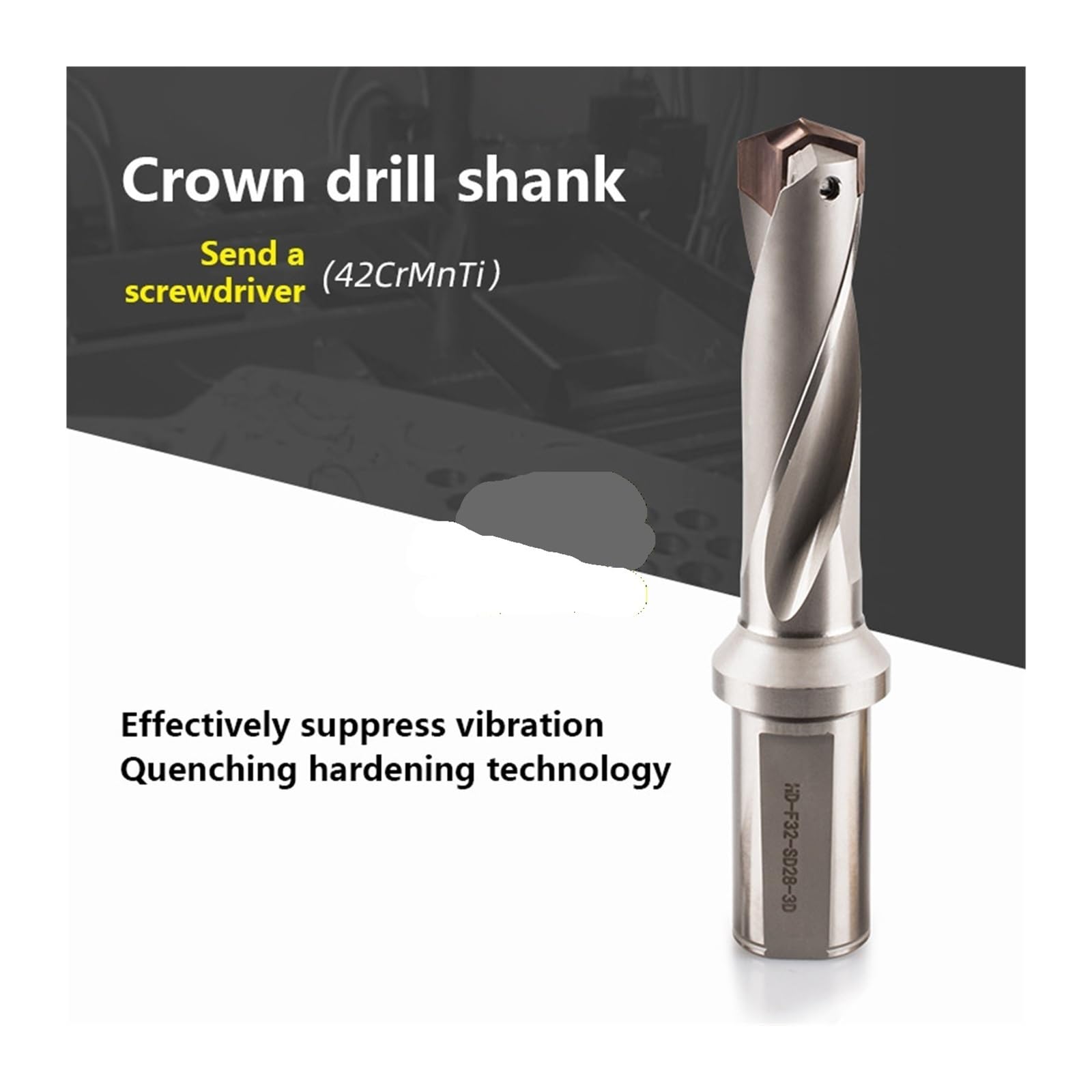 1 szt. 3D/5D/7D/10D wewnętrzne chłodzenie węglika Bit niestandardowa średnica 30-32.0mm HD wiertło koronowe Twist szybka prędkość przetwarzania(HD F33 SD31.0,7D)