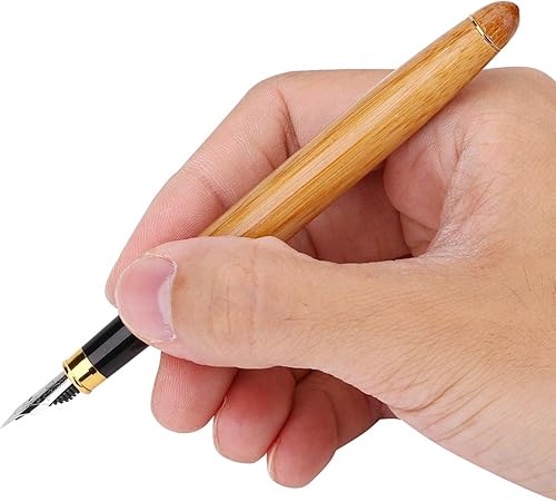 Pluma de escritura gótica, pluma estilográfica de escritura consistente suave depósito de tinta estilo pistón, 5.7 x 0.5in (0.075in)