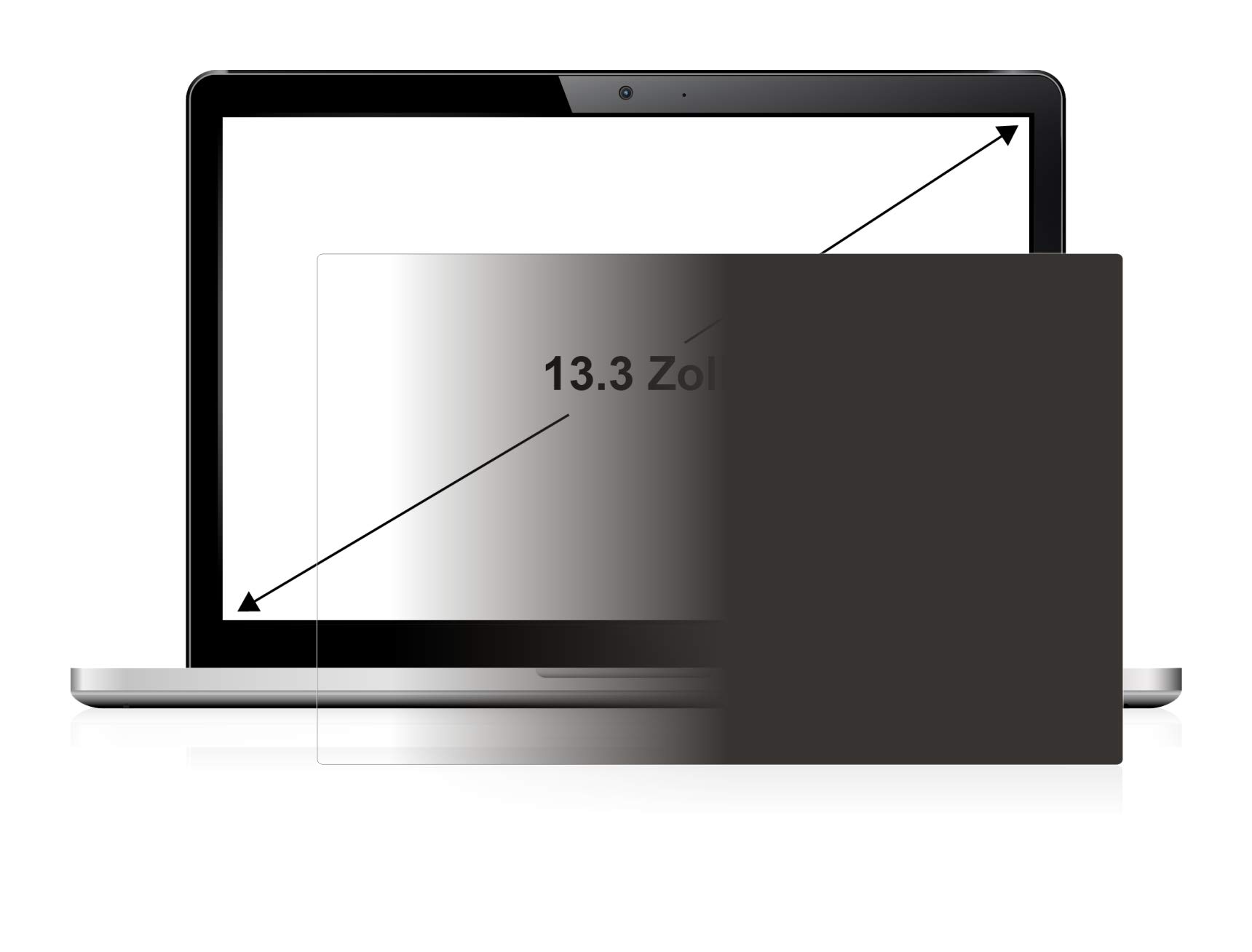 upscreen Pellicola Privacy per Displays 13.3" (33.8 cm) [270x203 mm, 4:3] | Per Notebooks, Anti-Spy Protezione Schermo Made in Germany, Anti-Spia Privacy Screen Protector Chiara