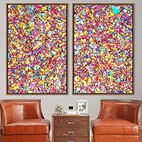 2 Piece Framed Canvas Wall Art Vibrant Surface Canvas Prints Home Artwork Decoration for Living Room,Bedroom - 16