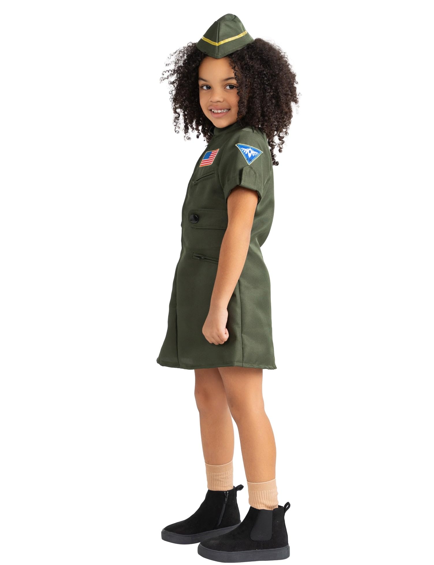 Dress Up America Fighter Pilot Costume for Girls - Air Force Fighter Girls Pilot Costume - Top Gun Pilot Costume for Girls - Image 2