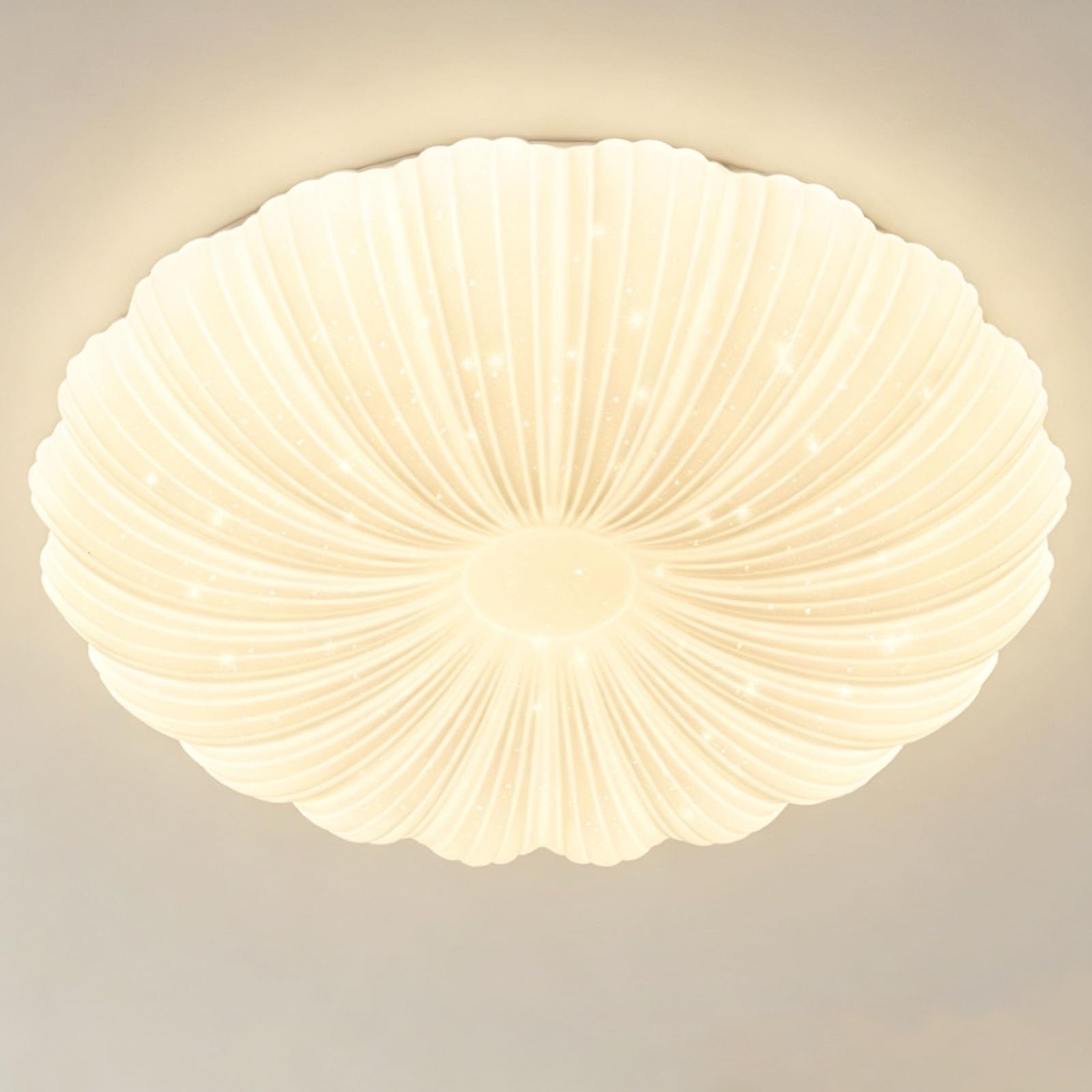 Luoyaob White Pumpkin Ceiling Light Fixture Flush Mount Lamp