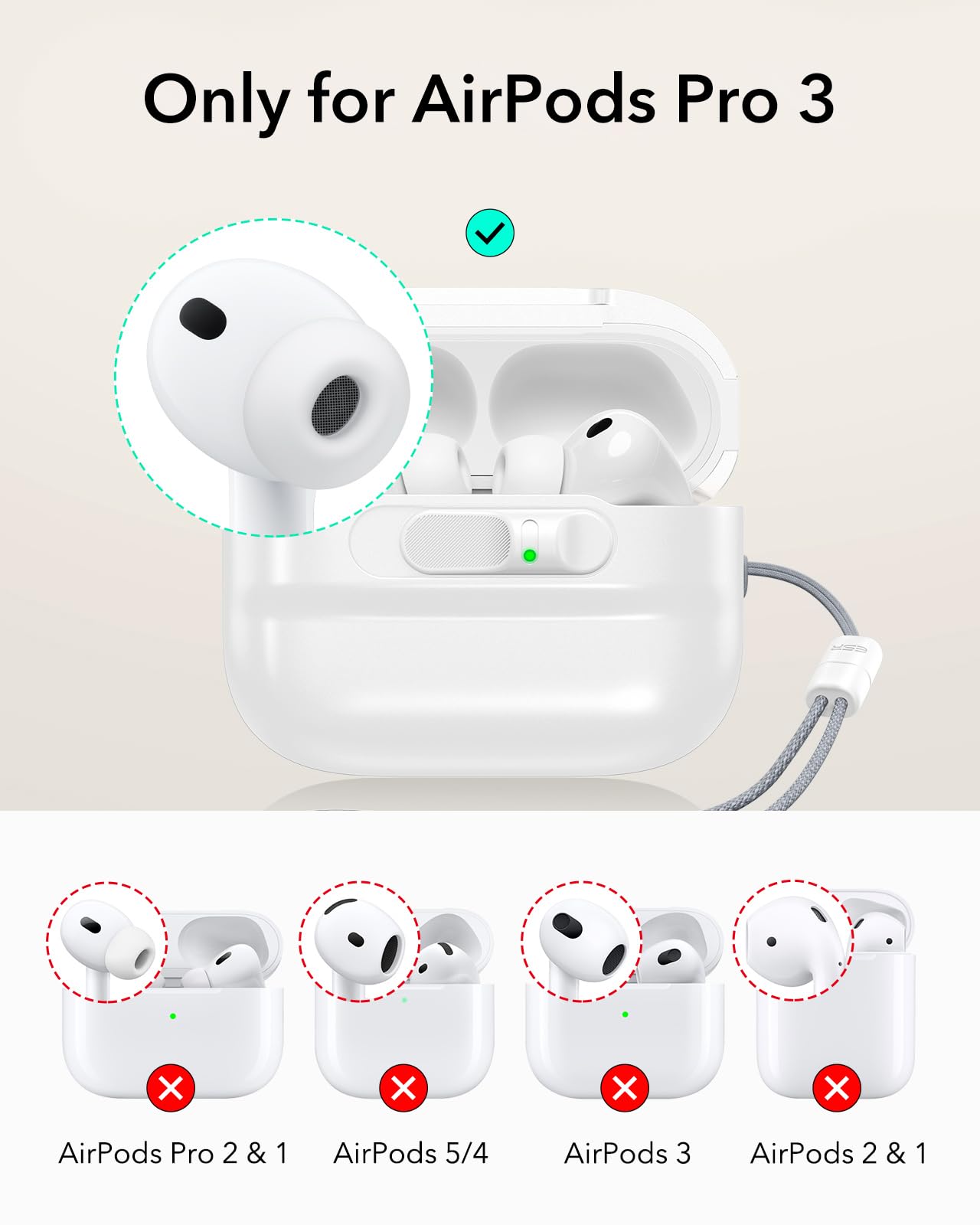 Amazon.com: ESR for AirPods Pro 3 Case (2025), Compatible with