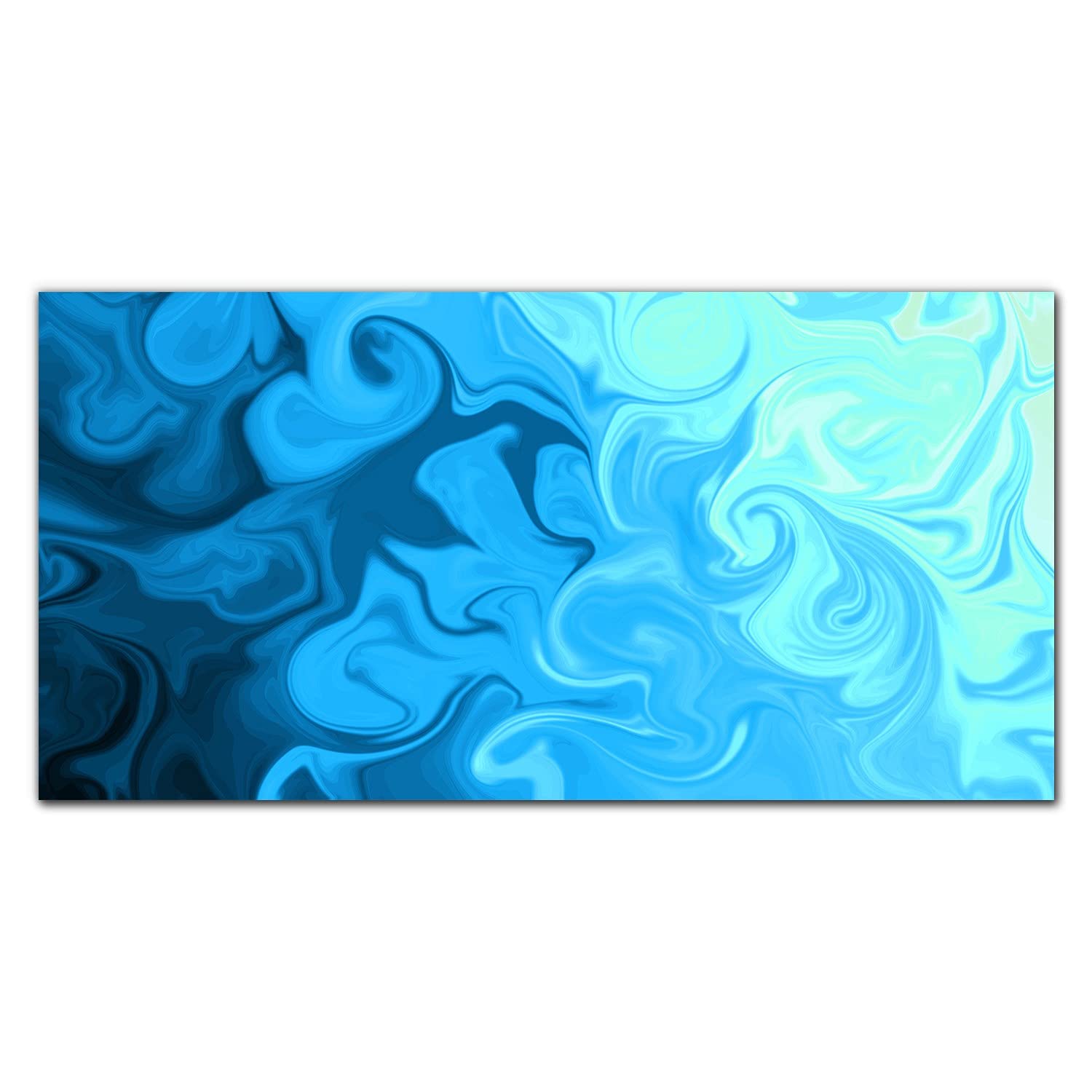 Protection fiable adhésive en verre trempé 140x70cm abstraction bleue