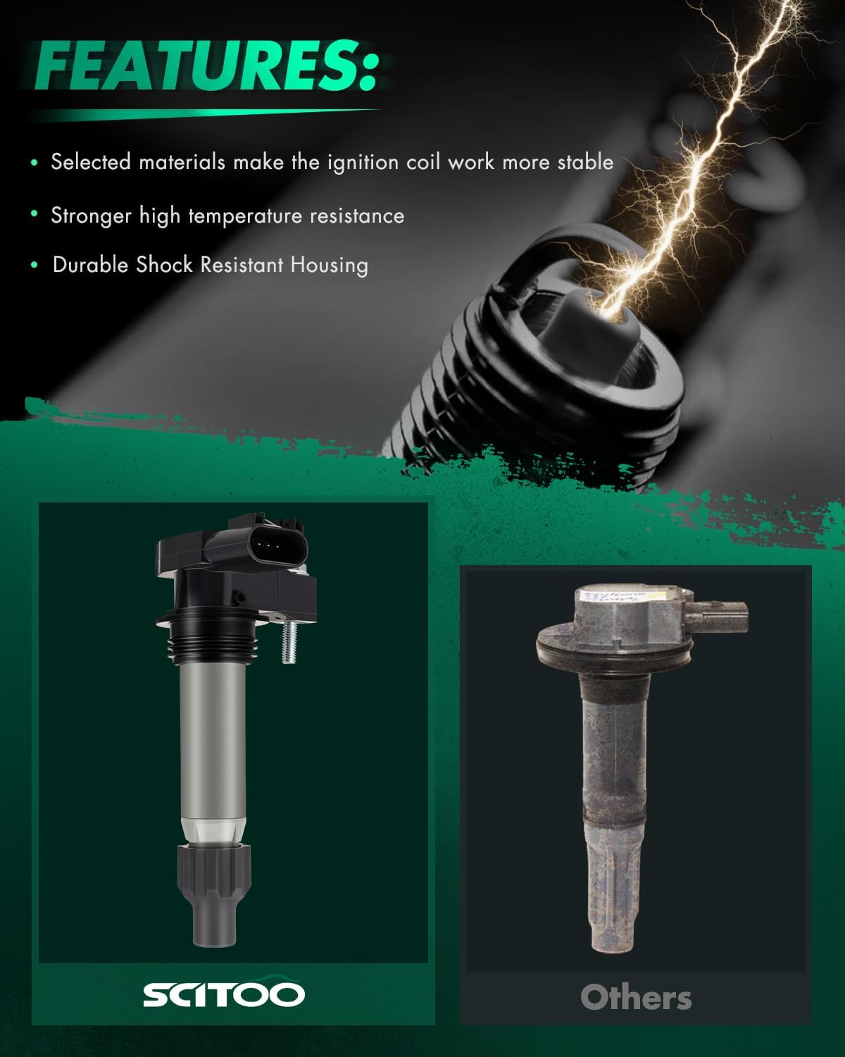 SCITOO Ignition Coil suitable with for GMC Terrain 3.6L 2013-2015 for Chevrolet Traverse 3.6L 2010-2016 for Cadillac XTS 3.6L 2013-2016 for Buick for LaCrosse 3.6L 2010-2015,Pack of 6,UF569