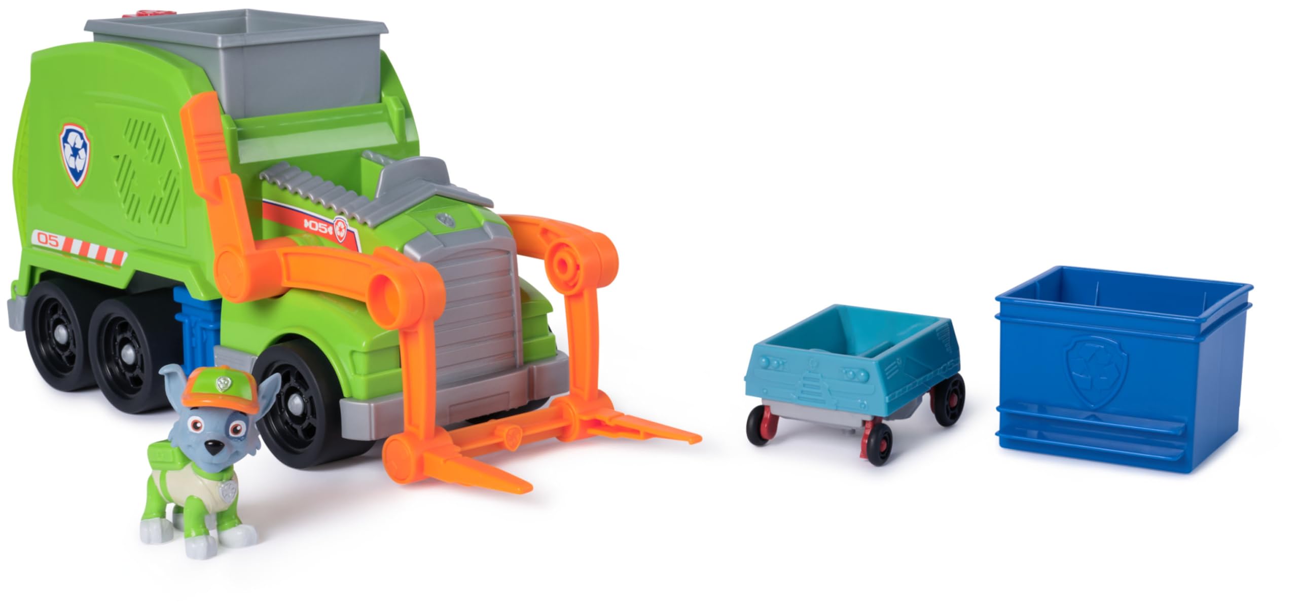 Paw Patrol Patrulla Canina - CAMIÓN DE Reciclaje Y Figura Rocky + Accesorios - Patrulla Canina Juguetes - Regalo Niño 3 años + - 6071248 - Juguetes Niños 3 años +