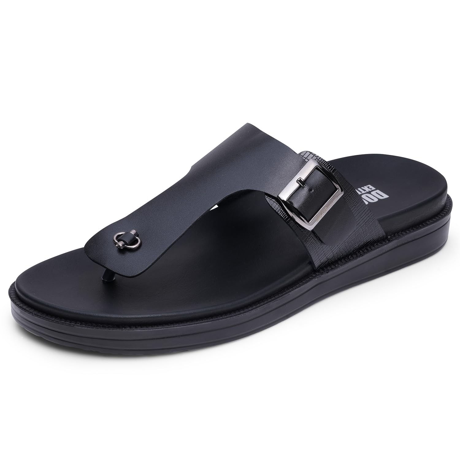 doctor extra soft Men's Classic Casual Original Leather Thong Black/Brown Sandals/Chappals with Memory Foam Cushion| Stylish & Non-Slip|Comfortable & Lightweight |Flip flops Slippers Gents & Boys F-3-picture-15