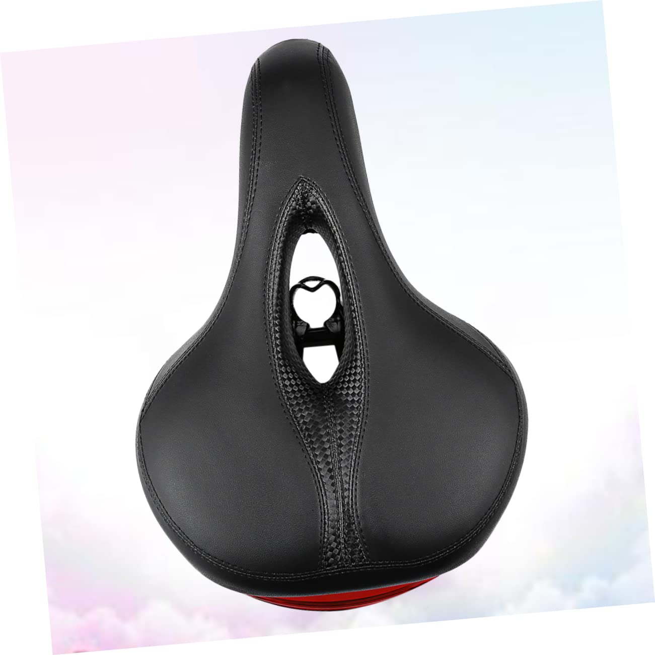Yardwe de et pour Extérieur Chocs Intégrée Usage Les Lumière Selle Confortable en Cuir Noir avec Protection Vélo VTT sur