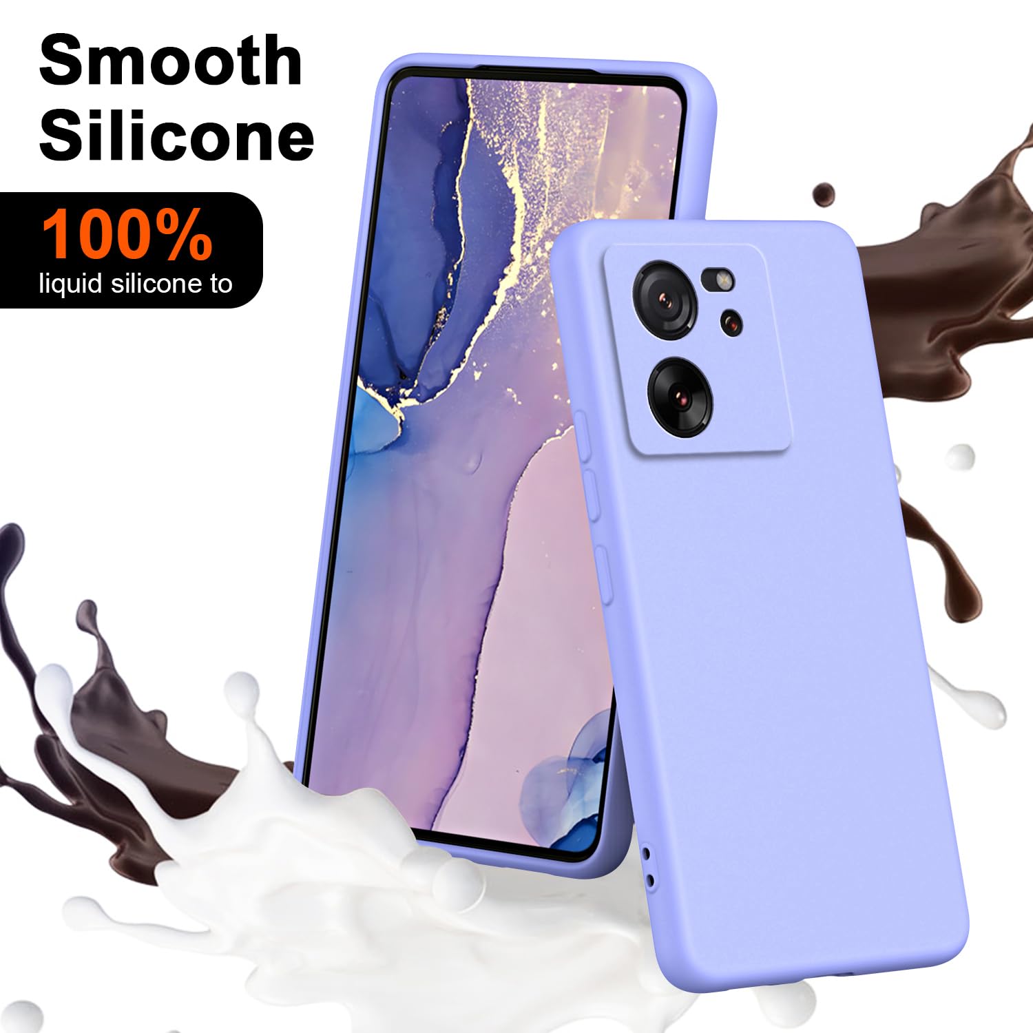 XINYEXIN Custodia Per Oppo Reno 10 5G – Cover In TPU Morbida Con Bordo Dorato, Ultra Sottile, Supporta Ricarica Wireless, Bianco - 3