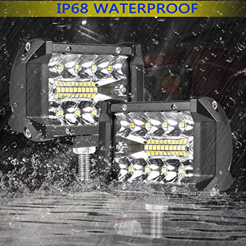 LMGAO 4 Inch 60W Combo Led Light Bars Spot Flood Beam LED Light Pods Waterproof for Driving Offroad Boat Car Tractor Truck SUV ATV