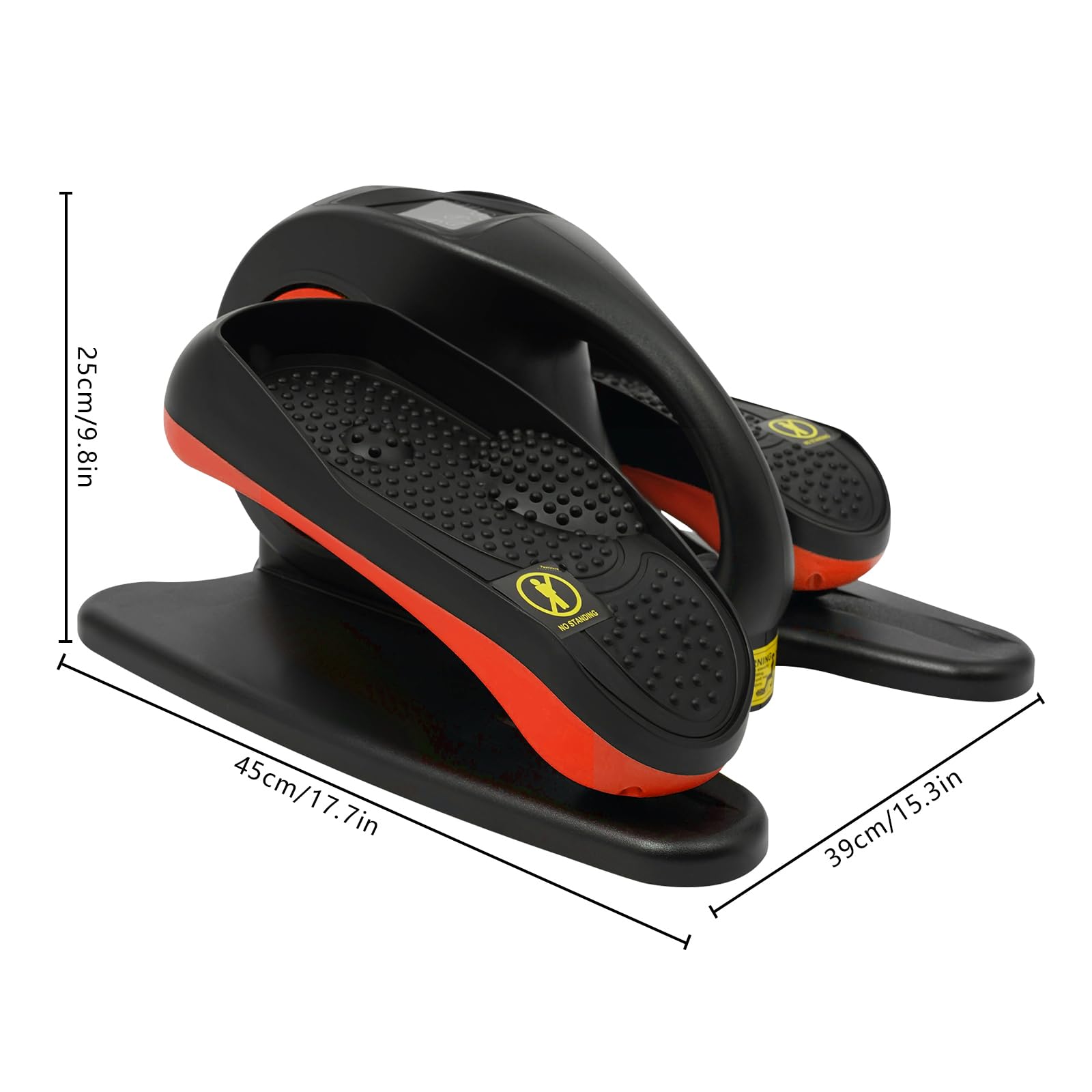 Under Desk Elliptical Machine, Leg Exerciser with 5 Adjustable Speed Quiet & Portable Seated Pedal Exerciser for Home Office Orange