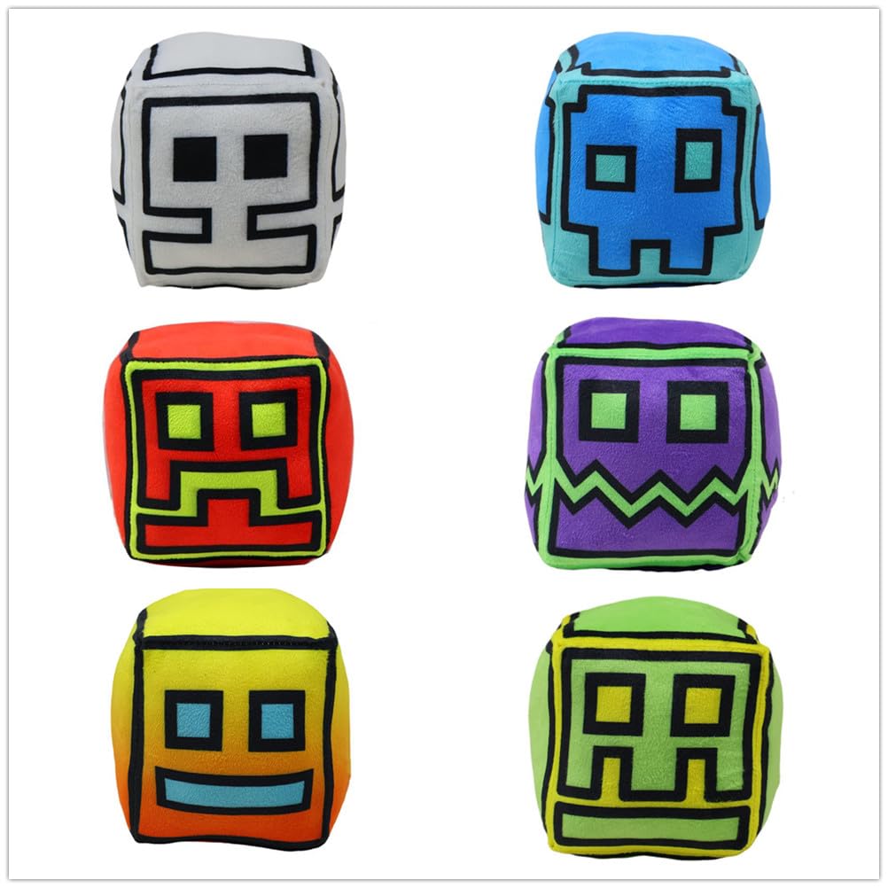 5 Cube Skull Devil Plush Stuffed 3D Plushie Doll Pillow Pendant Keychain Game Cute Collection Birthday Gift 6PCS