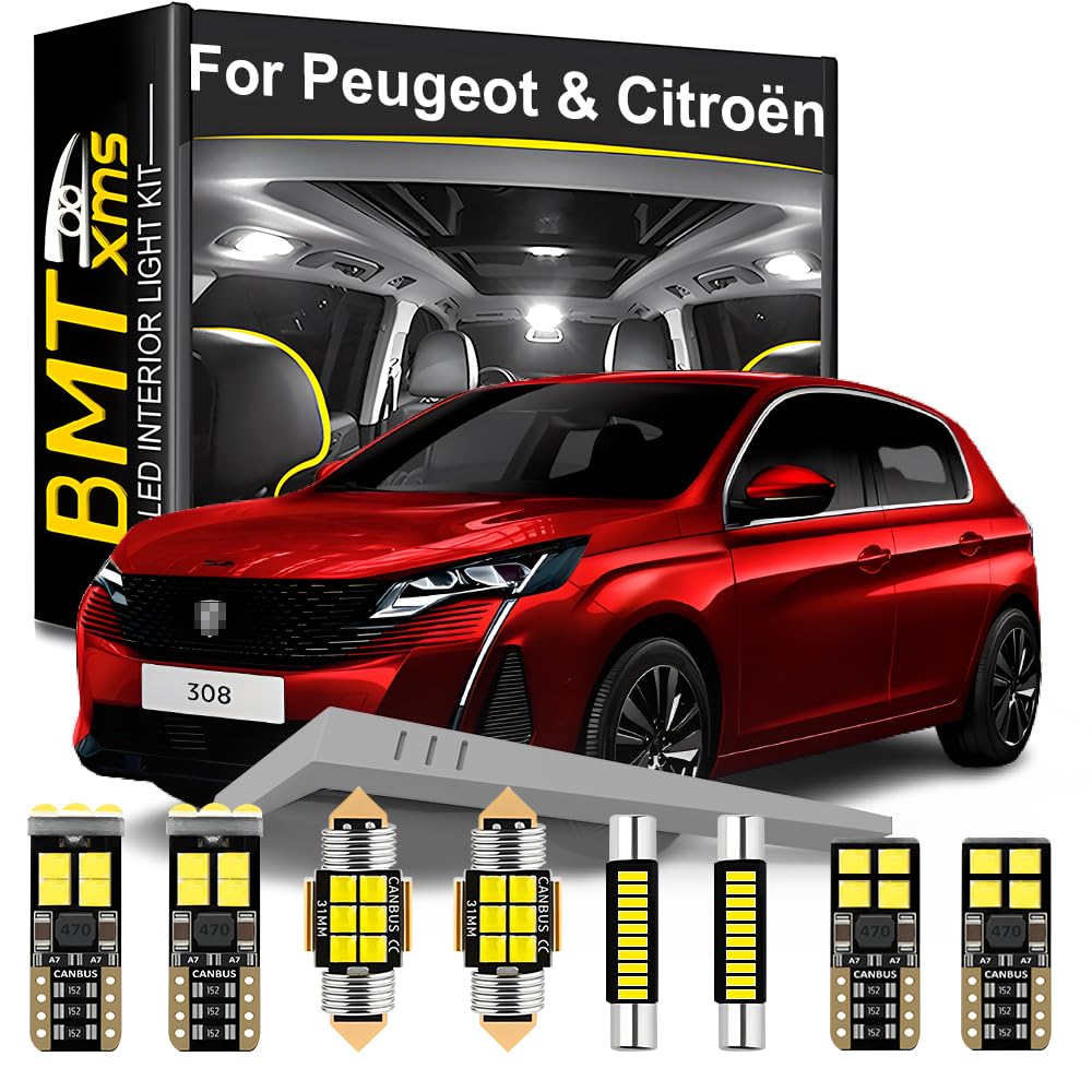 Kit éclairage LED Intérieur Voiture – 24 Ampoules 6000K Blanc Pour Peugeot 308/3008/5008 Et Citroën C4/C5/DS – Plug & Play - 3