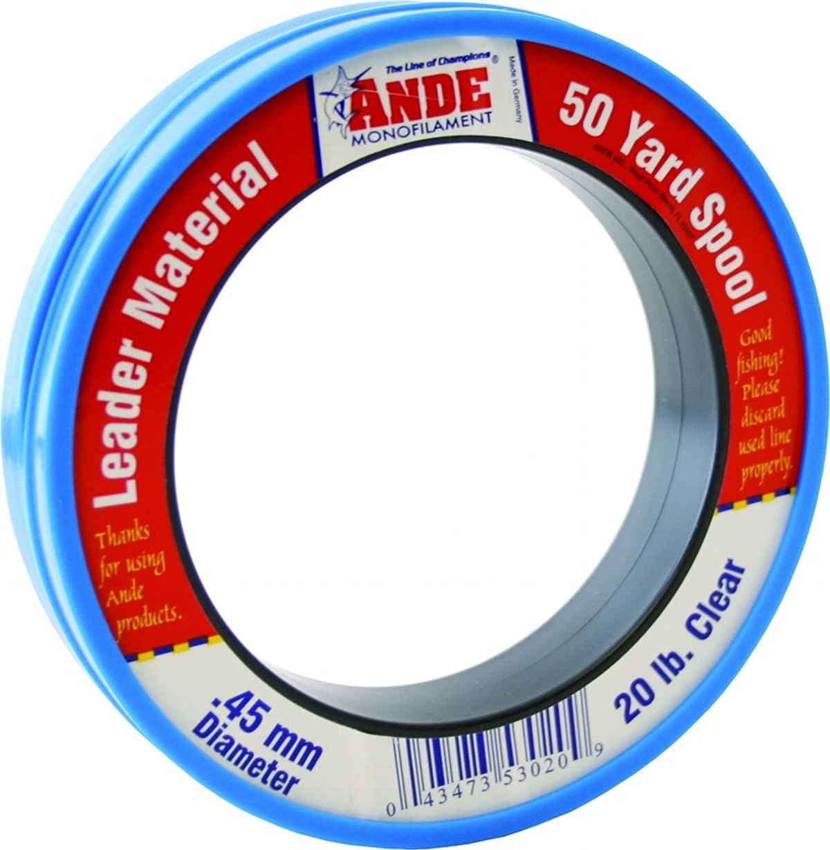 Ande PCW50-20 Mono Leader Wrist, 50-Yard Spool, 20-Pound
