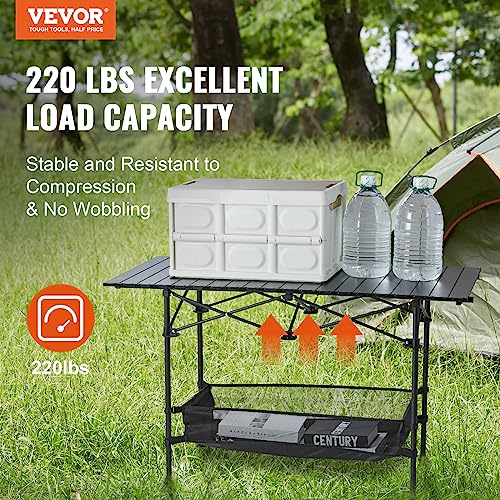 VEVOR-Folding-Camping-Table-Aluminum-Ultra-Compact-Outdoor-Portable-Fold-Up-Lightweight-Table-with-Large-Storage-and-Carry-Bag-for-Beach-Picnic-Travel-Backyard-BBQ-Patio-45-x-22-Black