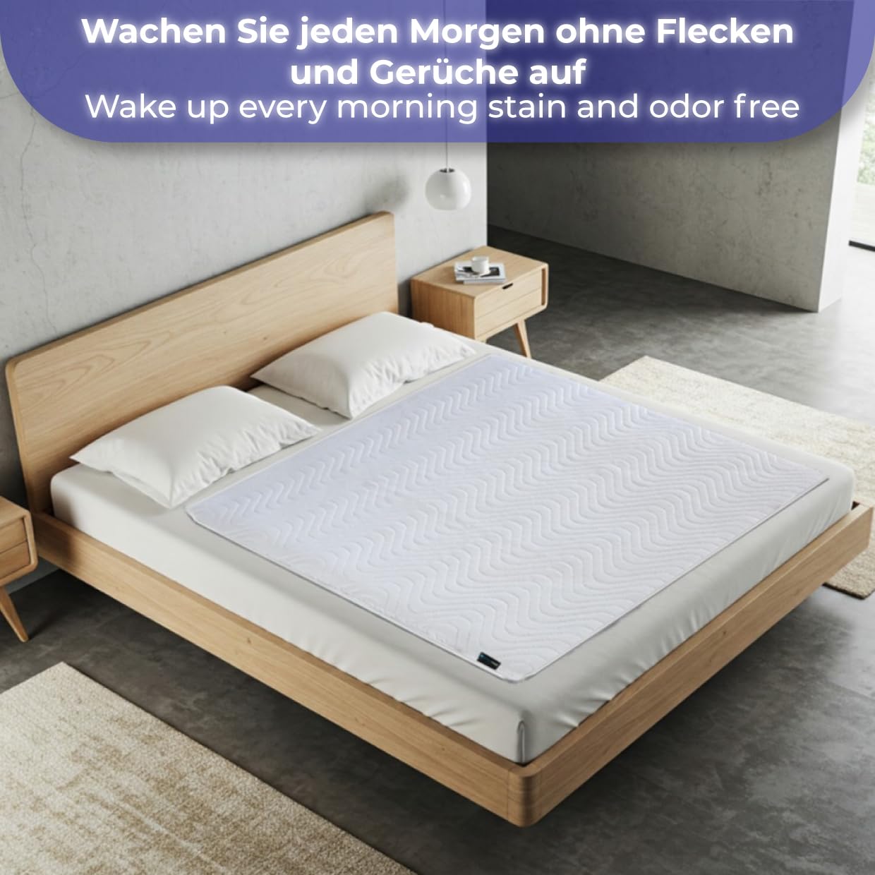 Inkontinenz Bettunterlage Wasserdicht, Inkontinenzunterlage Waschbar Gefertigt in Europa, Unterlagen Bett Inkontinenz Oeko-TEX, PIPI Matten für Hunde Kinder Erwachsene (135x90cm, Pack 1)