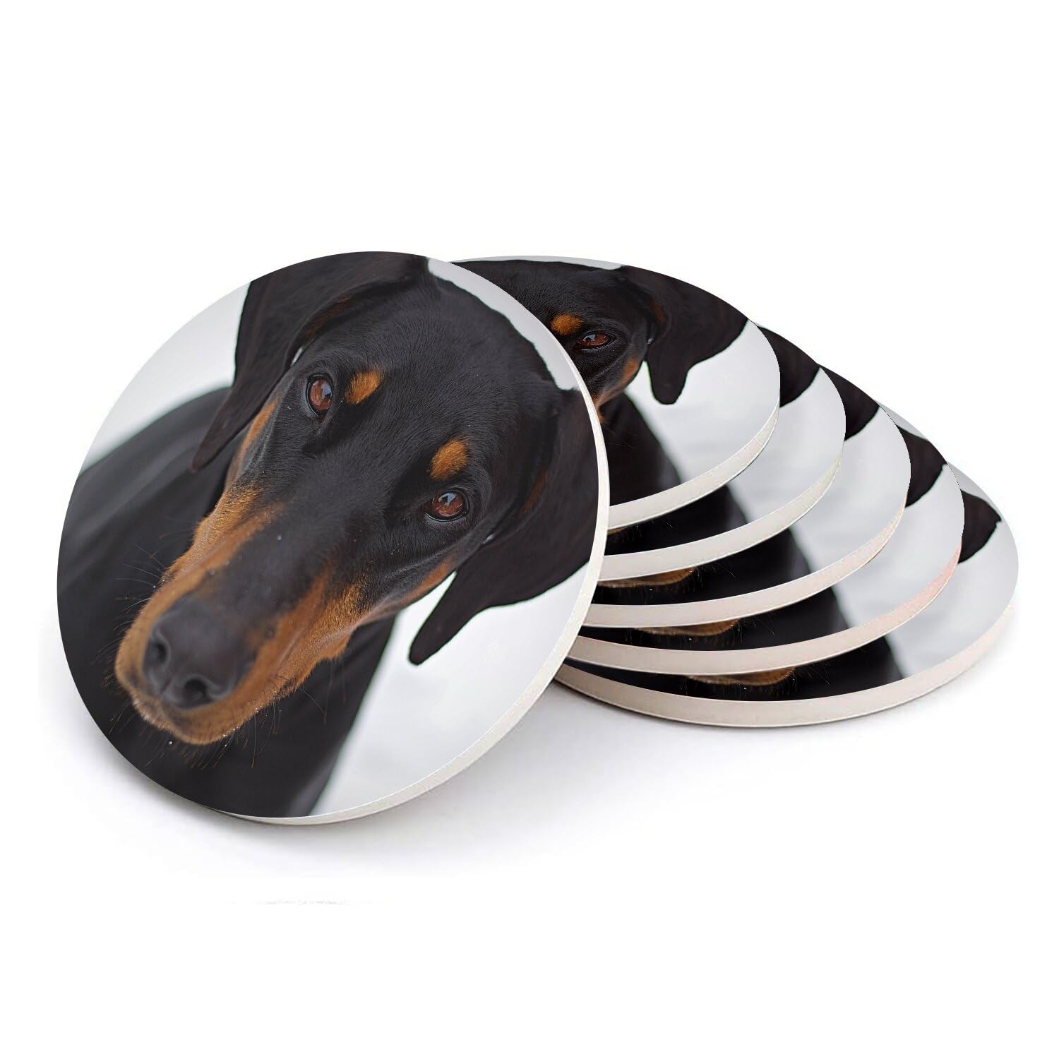 Dessous de verre céramique Dobermann cadeau idéal chiens