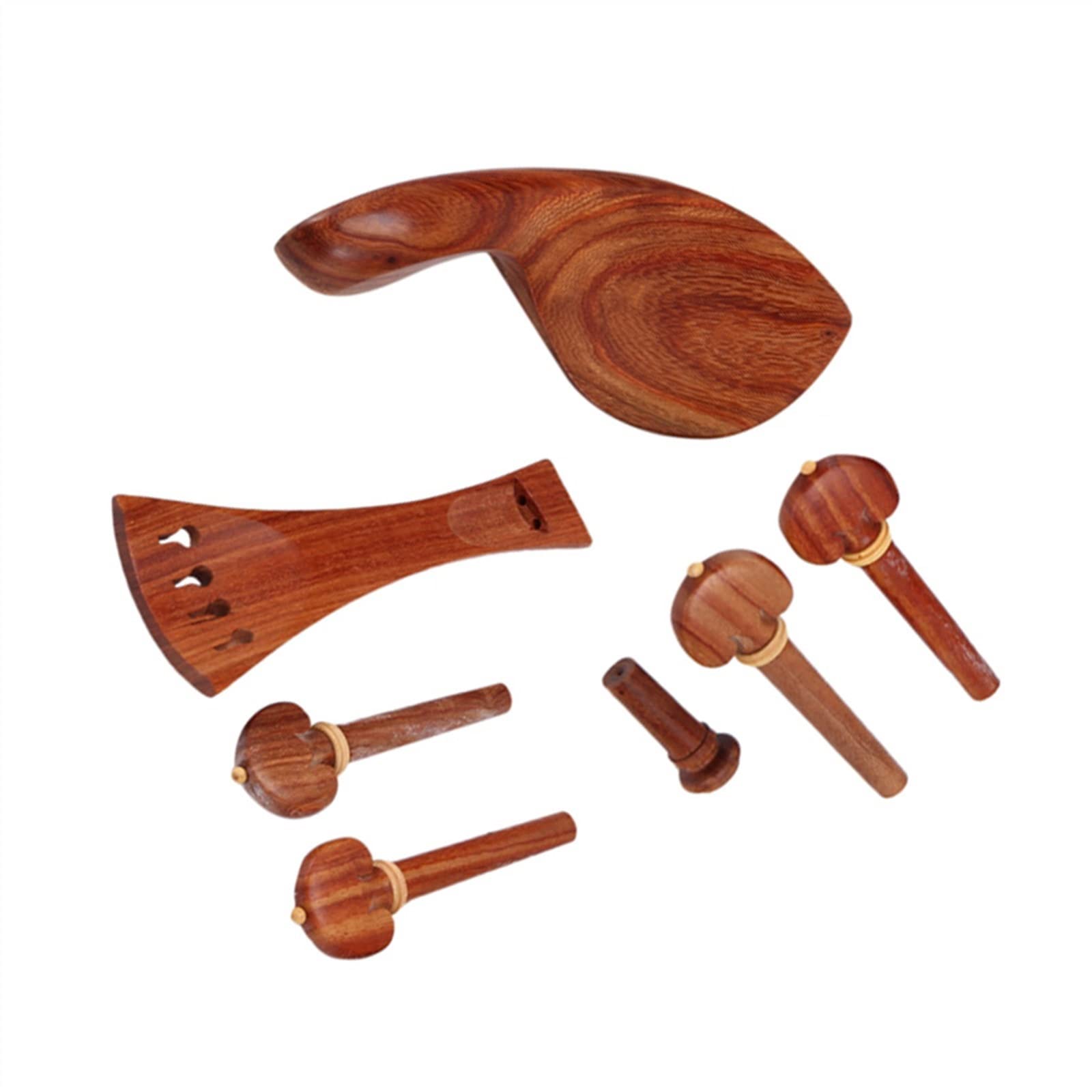 4/4 Full Size Violino Parti in Mogano Accessori per Violino Fai-da-Te Kit Tuning Pioli Chinrest Endpin Violino Parti Principiante Accessori per Violino