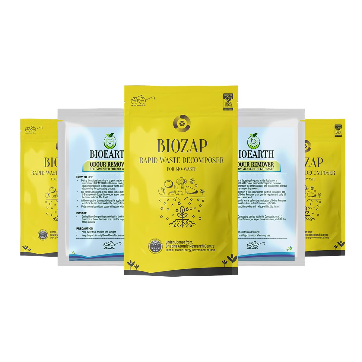 BioEarth Odour Remover & BIOZAP Waste Decomposer Combo - 5 Packs for Rapid Composting and Odor Elimination! Accelerate Bio-Waste Decomposition Indoors & Outdoors, Pack of 5, 50 gm x 5 Each.(3 WD+2 OR) (B0CRQLZDCT) Amazon Price History, Amazon Price Tracker
