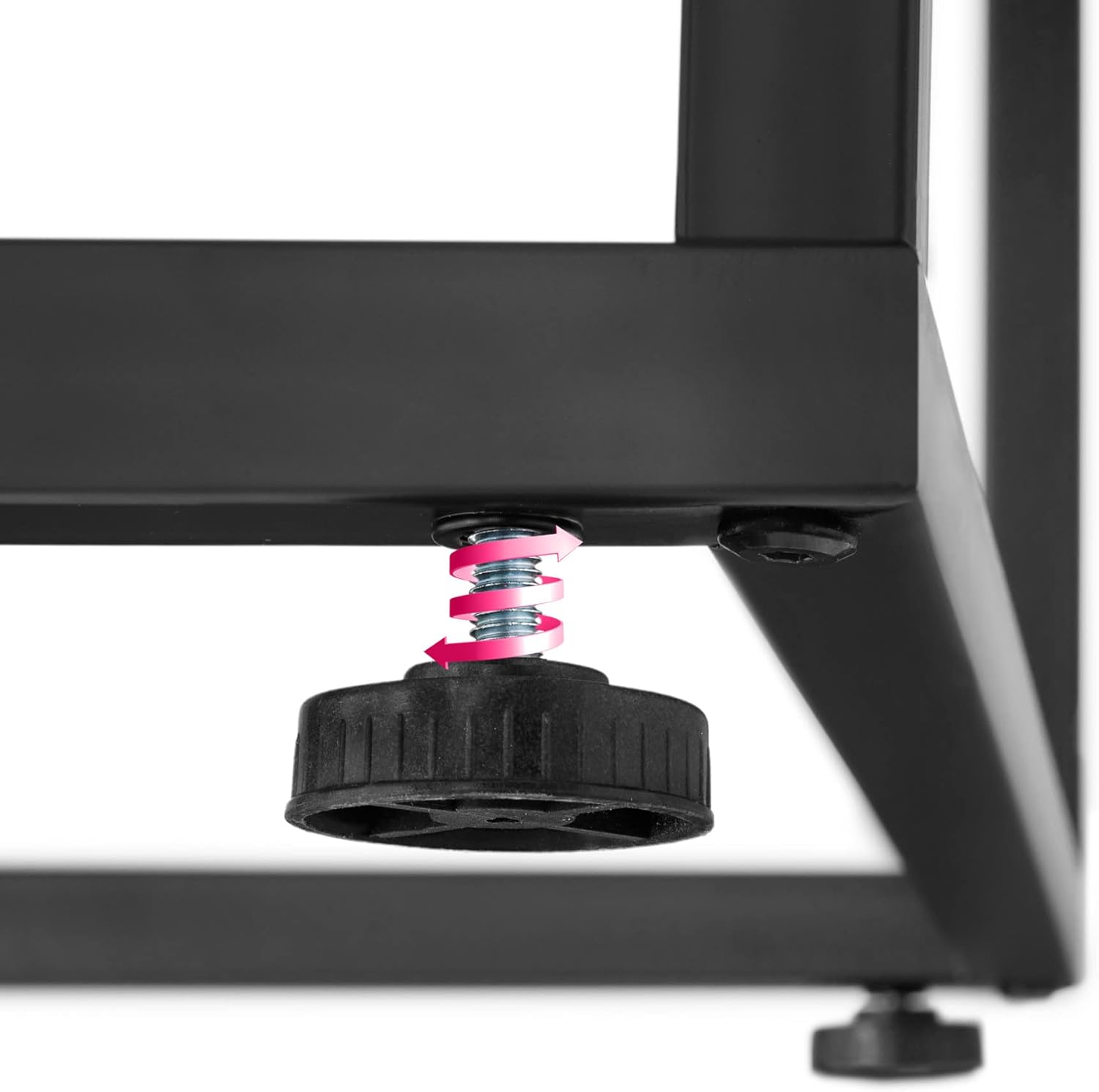 Close-up of adjustable foot on the nightstand