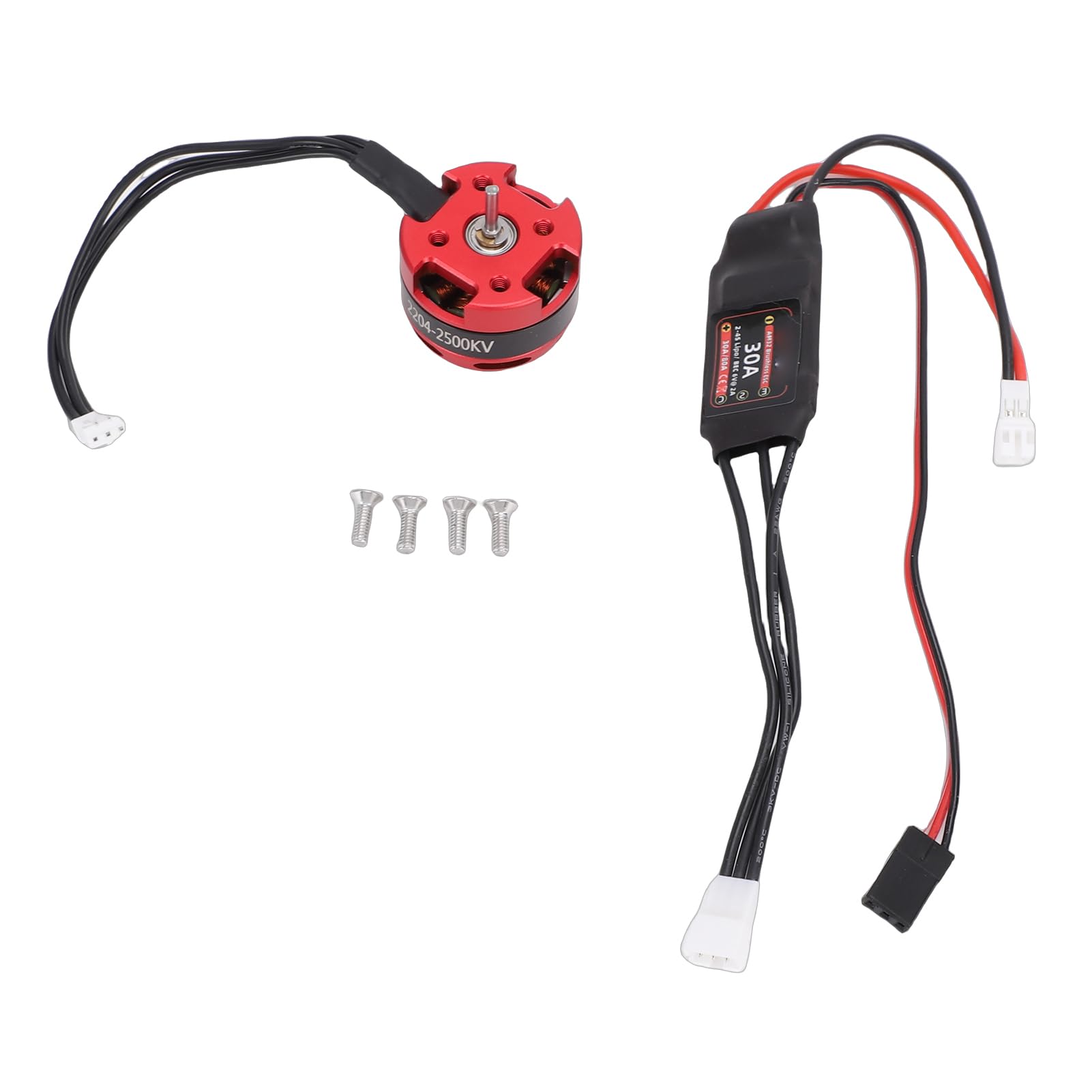 Bnineteenteam RC-Brushless-Motor-ESC-Combo, Konstruktion aus Aluminiumlegierung, 2500-kV-Motor mit Drehmoment und 30-A-Regler, Ideal für Ferngesteuerte Autos und LKWs Im Maßstab 1:10