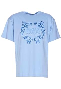 VERSACE JEANS COUTURE Light Blue Baroque T-Shirt – Pastel VERSACE JEANS COUTURE Light Blue Baroque T-Shirt – Pastel