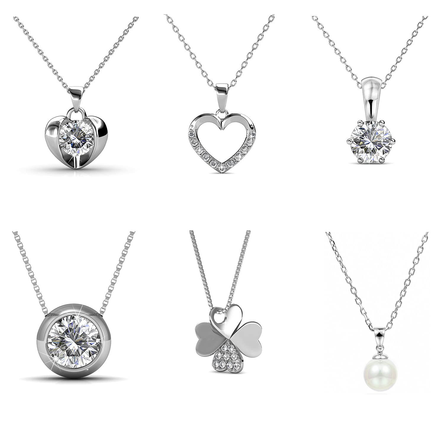 Adventskalender Herz 14 Schmuck rhodiniert Messing mit österreichischen Kristallen - Geschenk zum Geburtstag, Muttertag, Weihnachten, silber