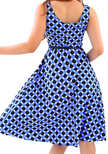 EFOFEI Womens Floral Printed Sleeveless Vintage Swing Summer Midi Party Retro Dress2