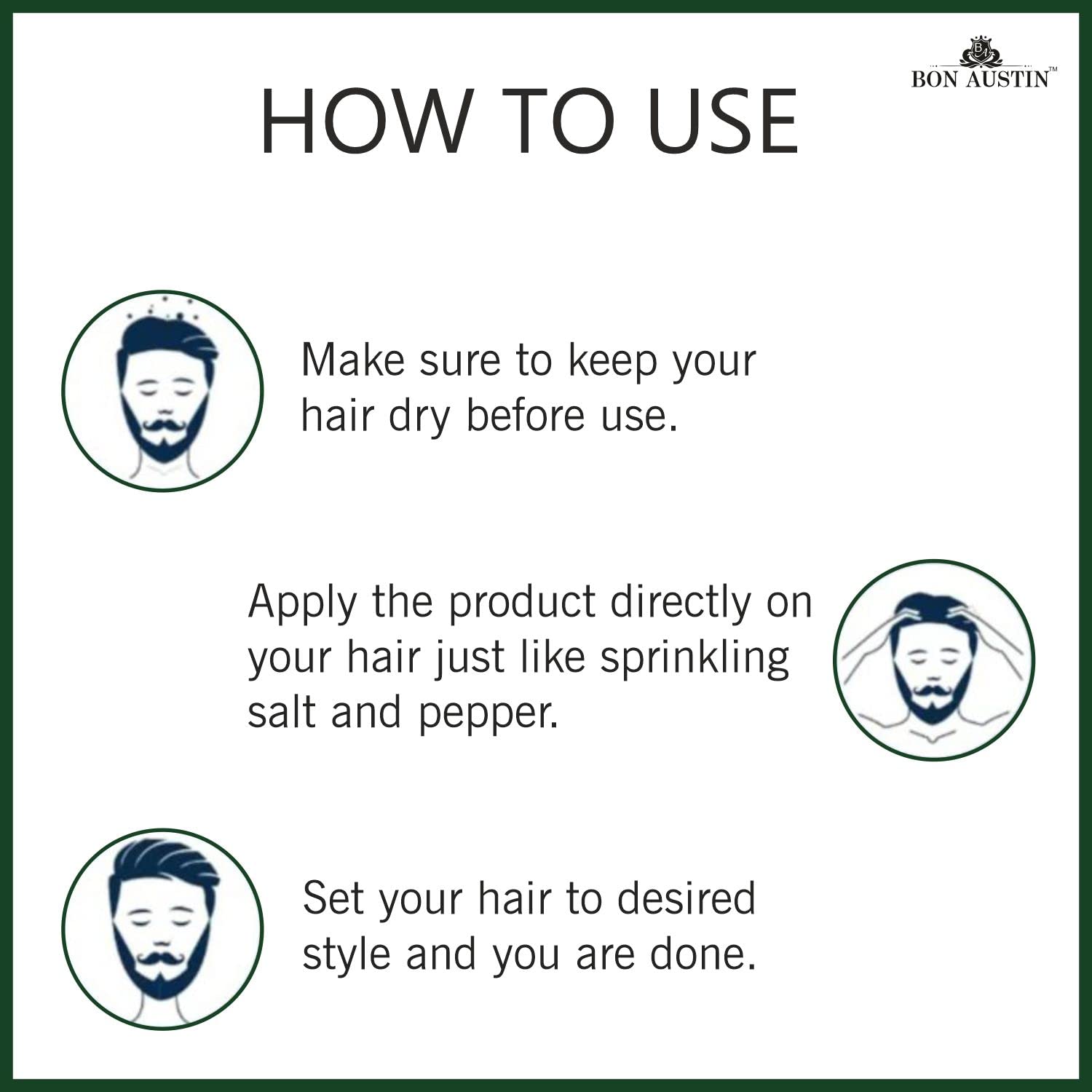 Bon Austin Hair Volumizing Powder For Women | 100% Natural & Safe | Adds Instant Volume And Locks Hairstyle | Strong Hold Pack of 3 of 10gms 1