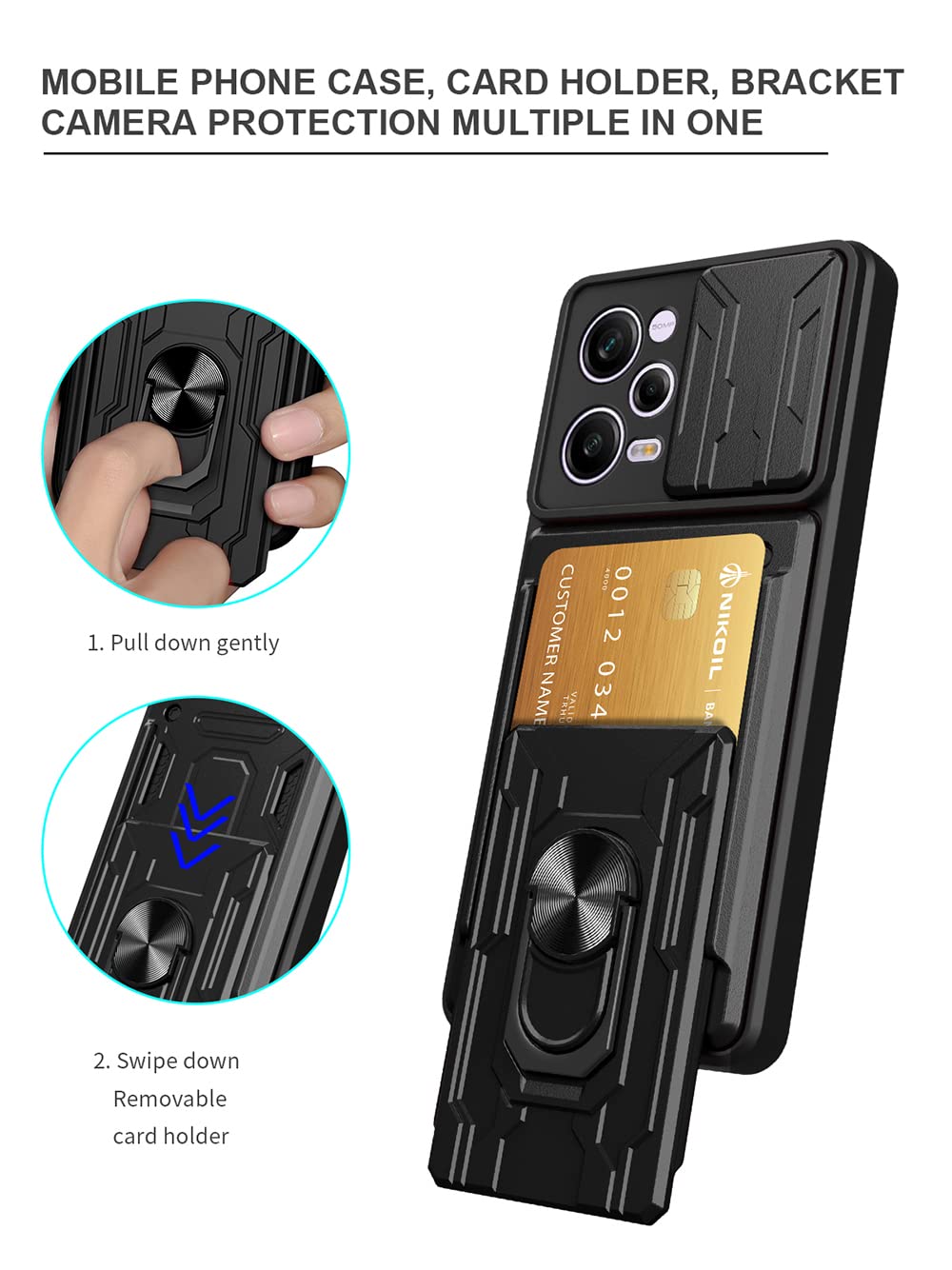 XINNI Case for Xiaomi Redmi Note 12S 4G Case, Military PC + TPU 2-in-1