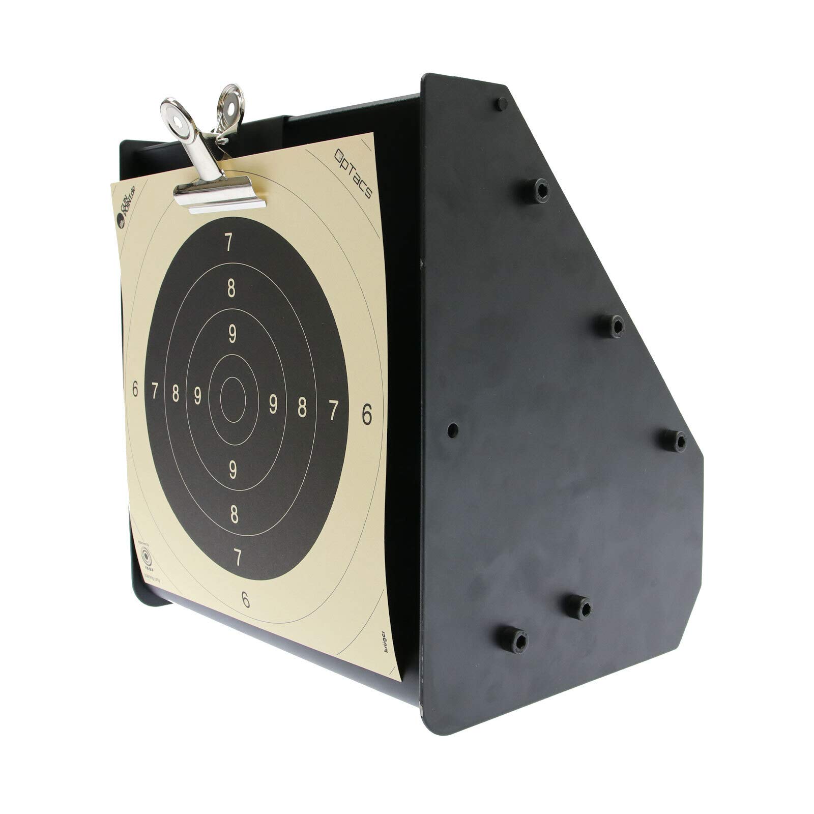 OpTacs - Kleinkaliber Kugelfangkasten Zielscheibe Pellet Catcher inkl. Pendelziel und 5 Zielscheiben I Robuster Kugelfang für Luftgewehr & Kaliber .177, .22