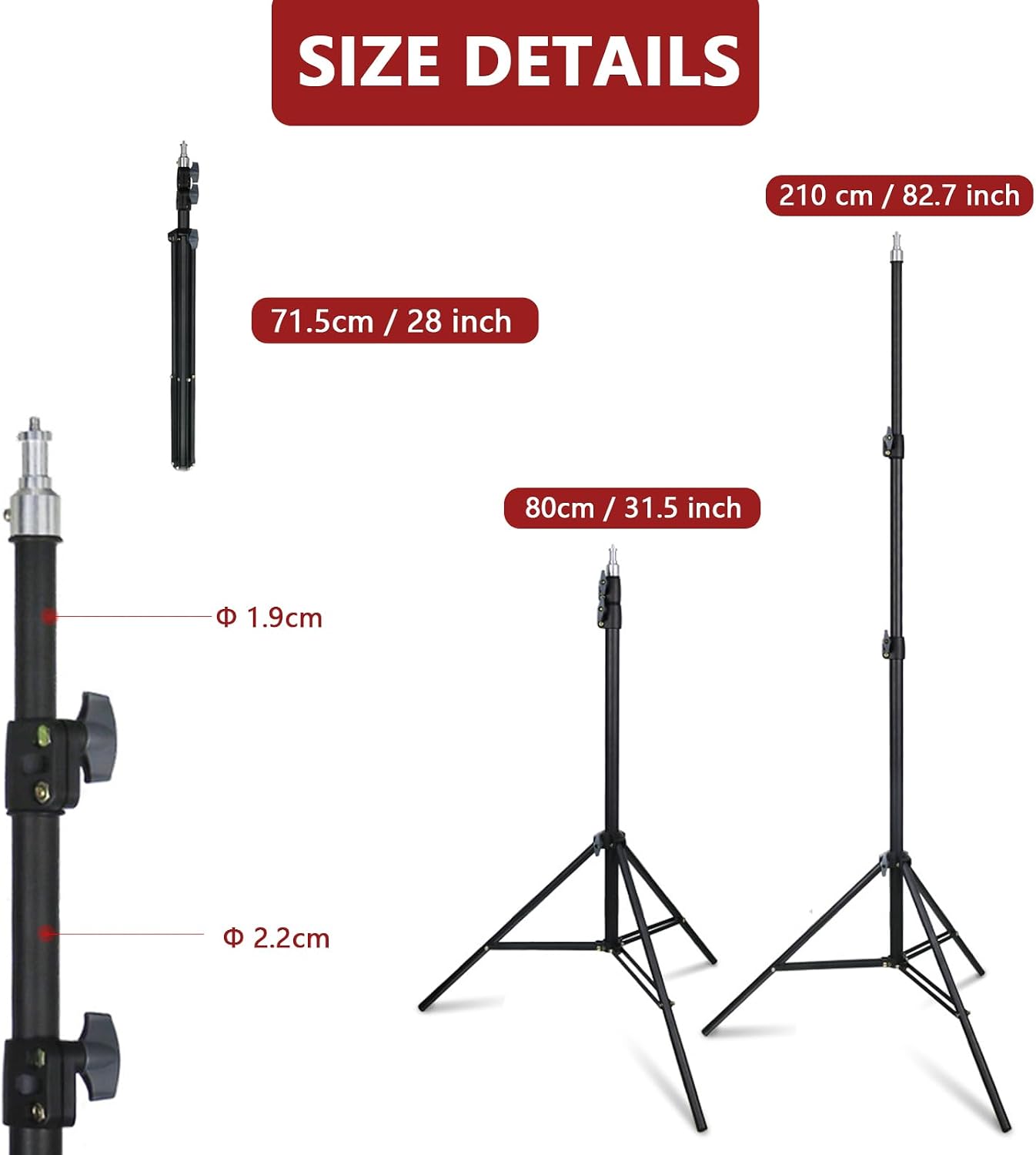 2 Pack VR Tripod Stand, HTC Vive Base Station Compatible Sensor Stand and Base Station Mount for Vive Sensors or Oculus Rift Constellation（2pack Tripod Stand Set，Black）