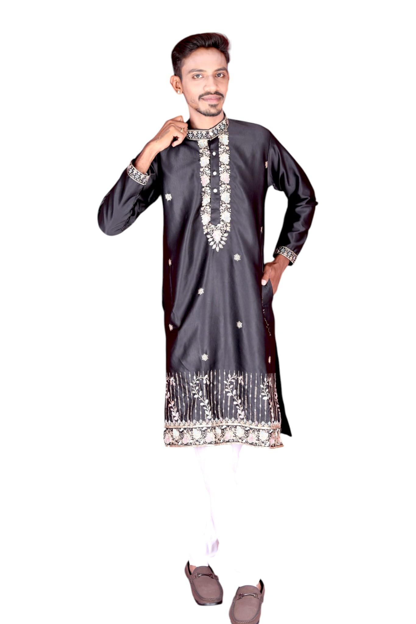 Men's Formal Suit Jacket with Embroidered Design-picture-13