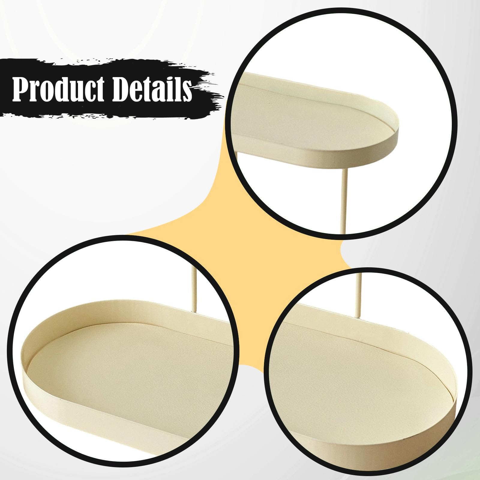 Organizer da Banco Scaffale Portaoggetti Mensola Portacosmetici Vassoio Porta Trucchi in Ferro Robusto Pad Pu Staccabile E Piedini in Silicone Adatto, Style F