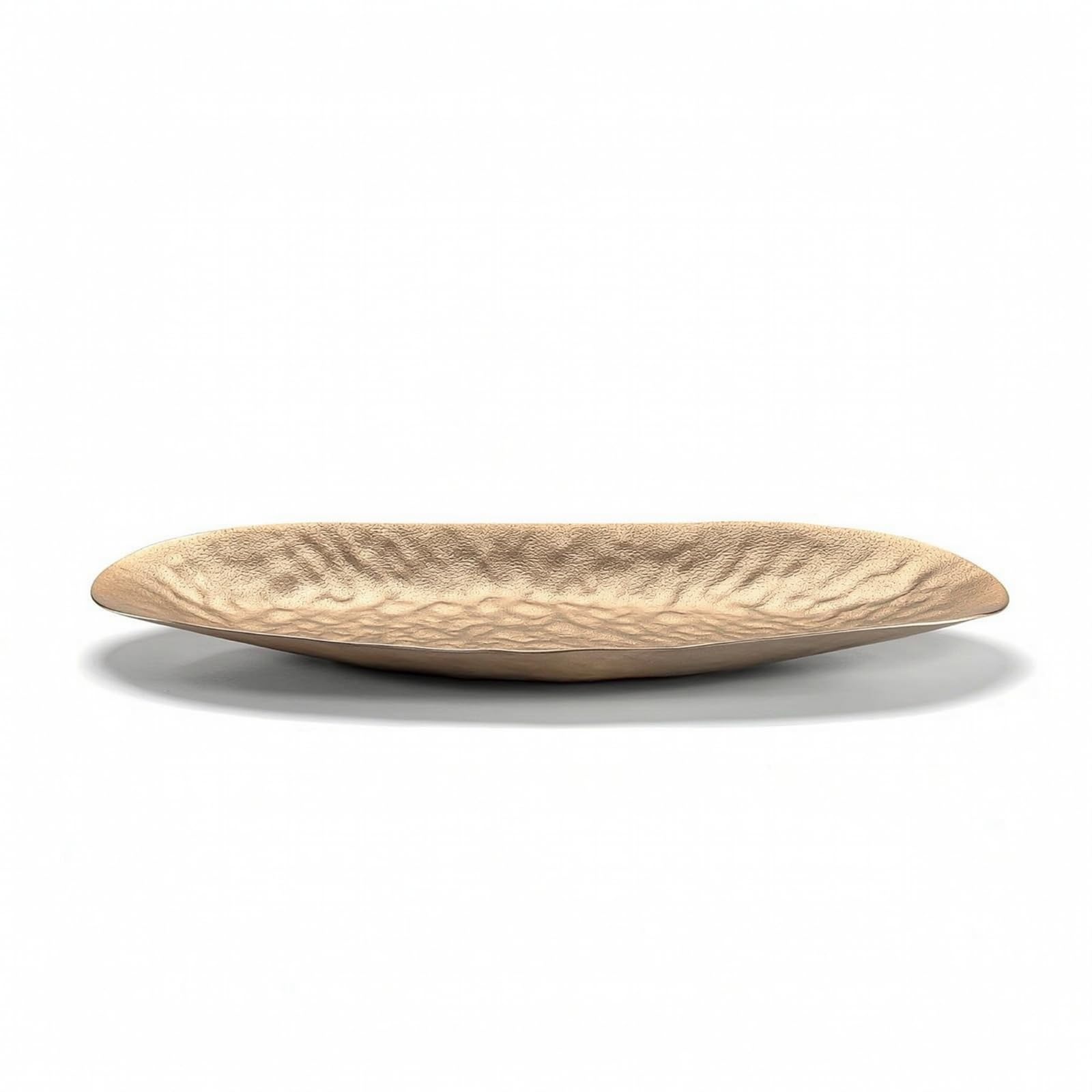 Vassoio Ovale in Alluminio Decorativo Vassoio da Portata Ovale Basso Profilo per Tavolo, 37.5 16 H5cm, Nuovo Stile Cinese, Nero Medio