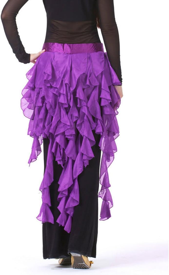 Wuchieal Women's Belly Dance Hip Scarf Belt Skirt Latin Dance Belt Performance Tassel Wave Skirt