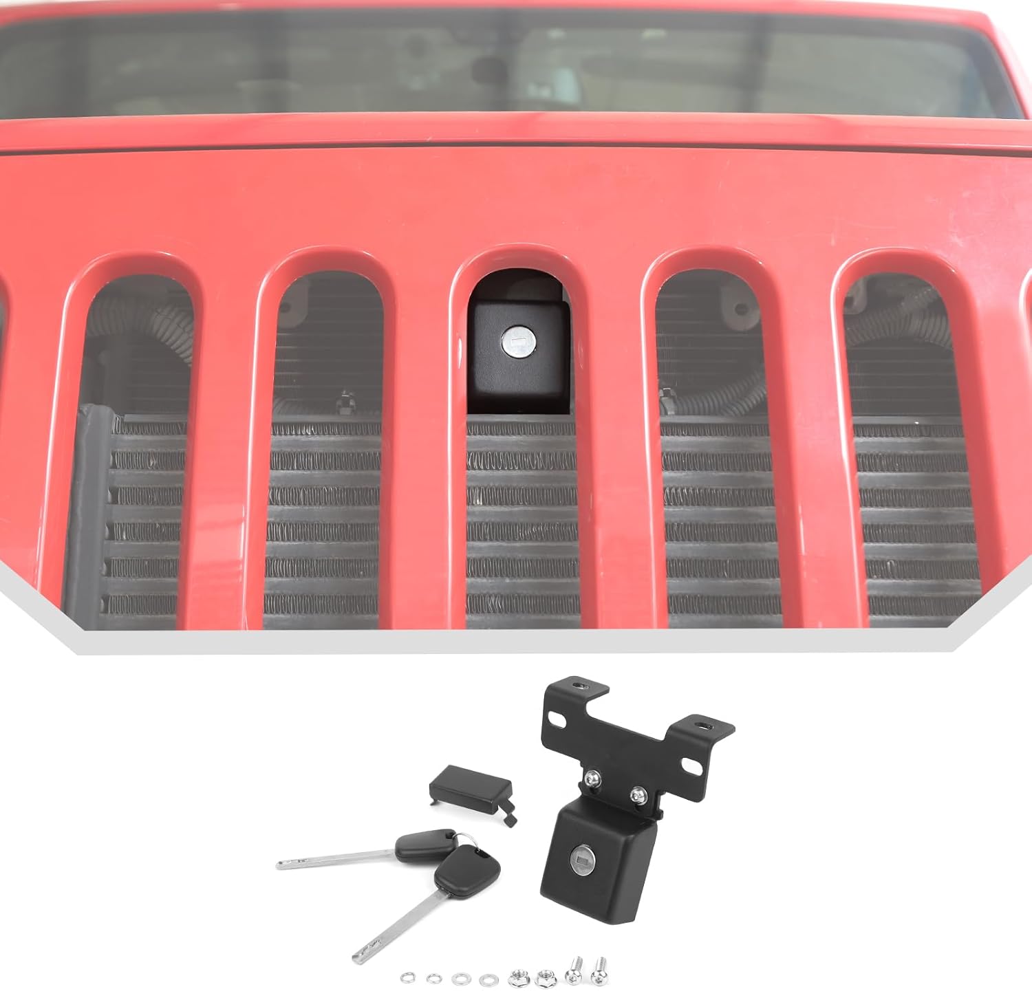 JeCar Hood Lock for Jeep Wrangler JK JKU 2007-2017 Sahara Sport Rubicon & Unlimited