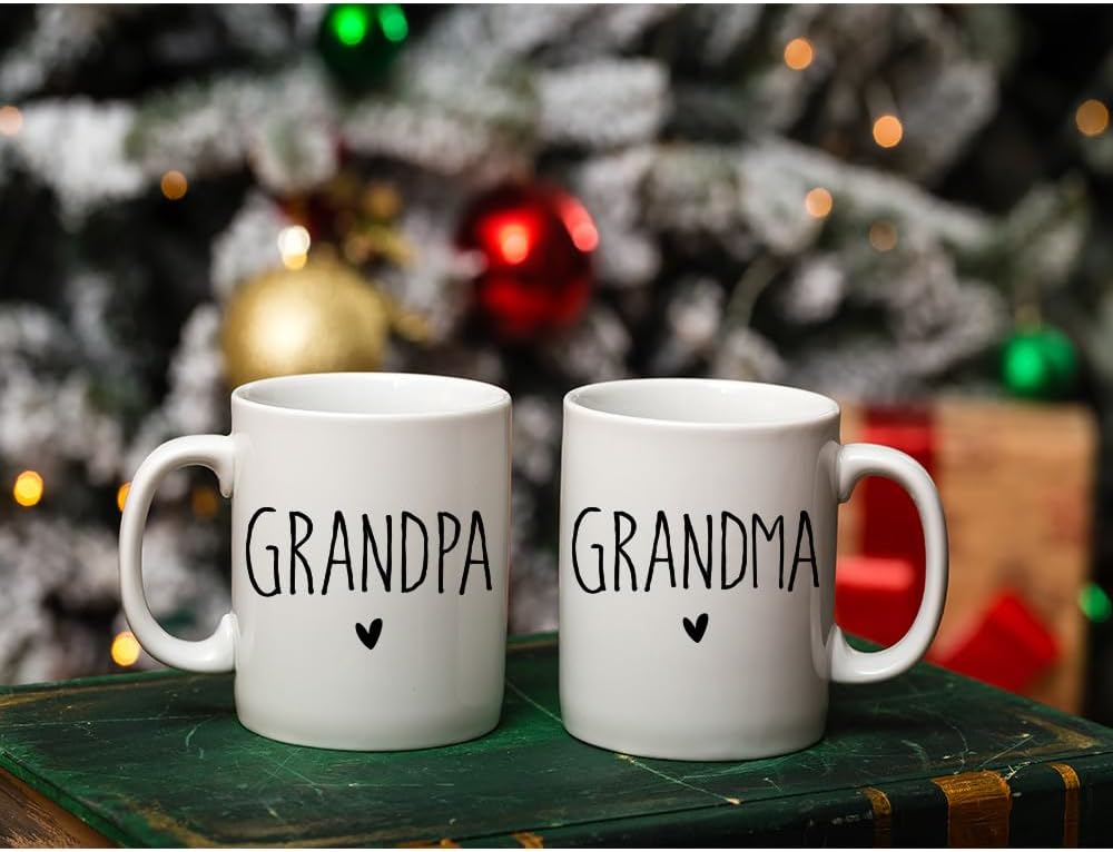Promoted To Grandparent 2027 Mug Set, First Time Grandma Grandpa Coffee Mugs, Pregnancy Announcement Gifts for New Grandparents, Baby Reveal Gifts, Grandparents to Be Present