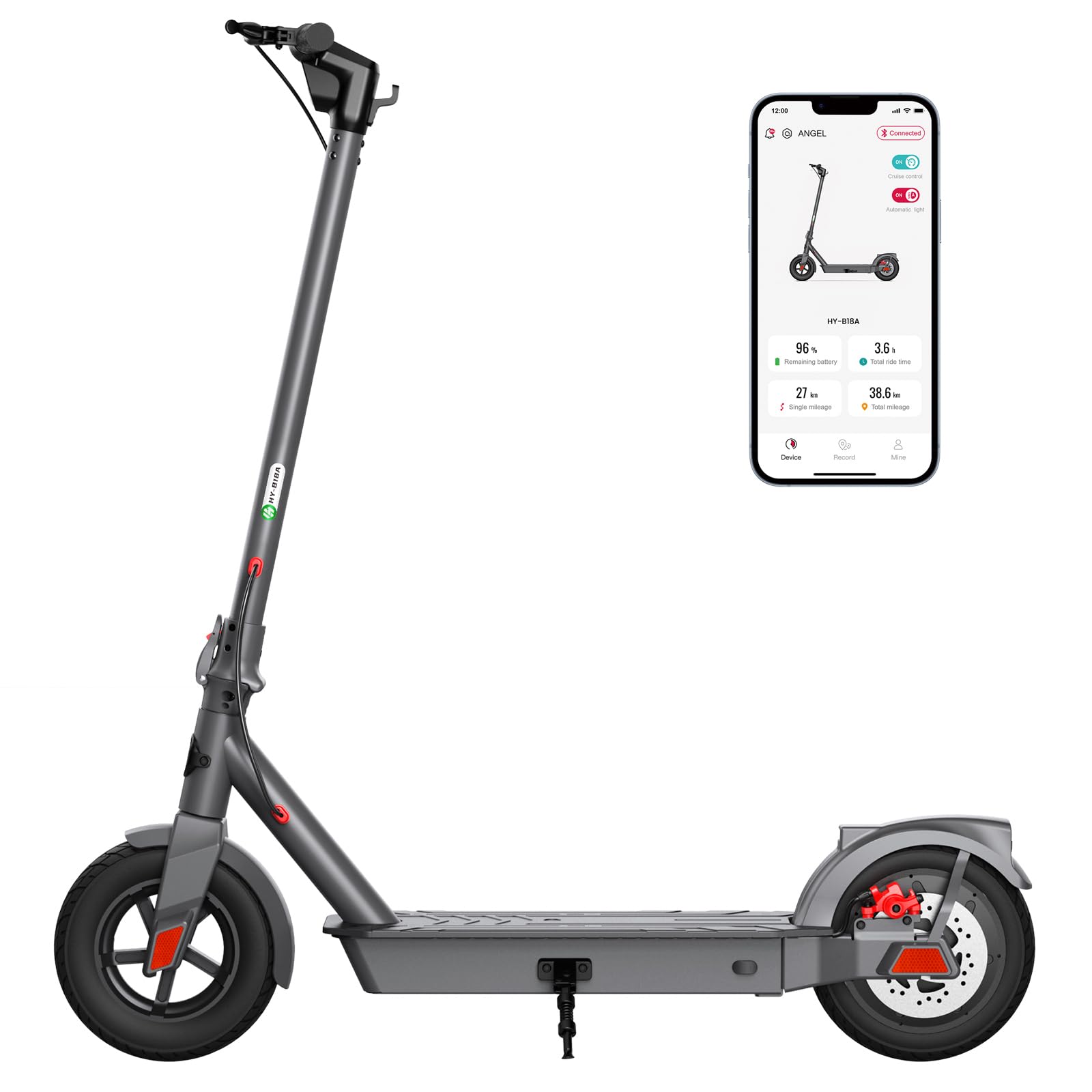 SISIGAD Trottinette Électrique Adulte 10 Pouces Electric Scooter avec App, Portée Maxi 42km Batterie 36V 10.4AH Trottinette Électrique Pliable avec Vitesse Maxi 25km/h Moteur 350W, avec Double Frein