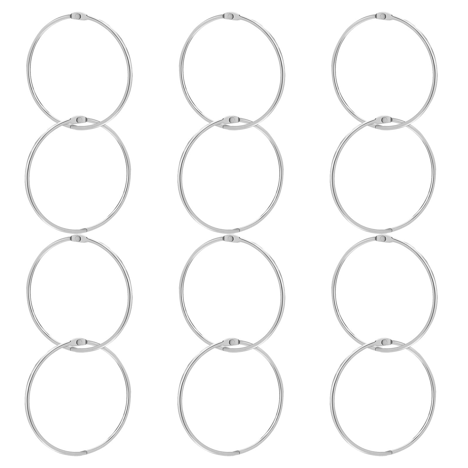 Anneaux de reliure en métal de 4 pouces pour le scrapbooking et l'organisation, lot de 12