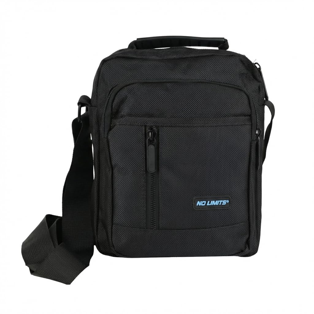No Limits Bolso bandolera ajustable para hombre, tejido antiarañazos, diseño deportivo, multibolsillos, para viajes, trabajo y tiempo libre