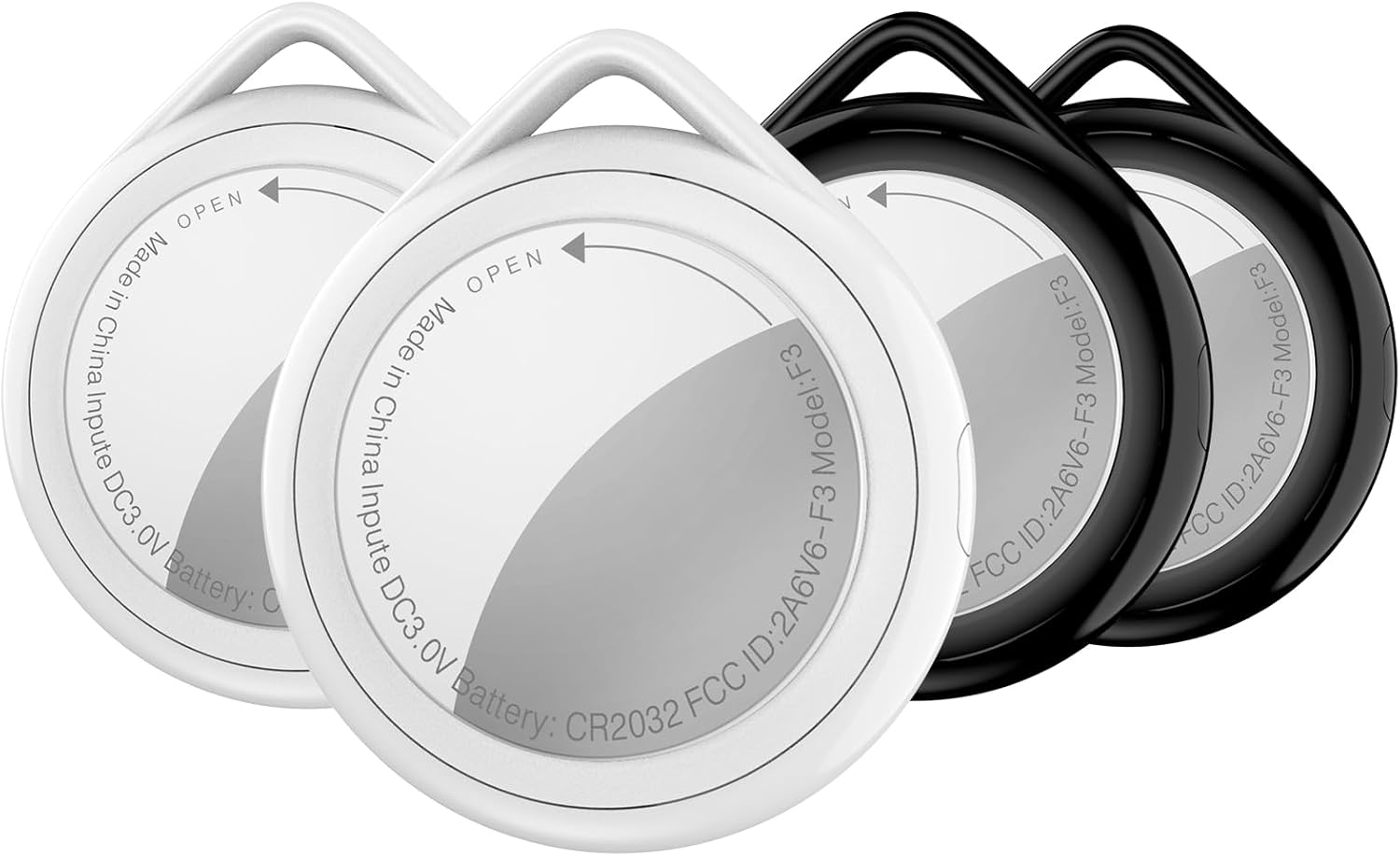 Air Tracker Tags 4 Pack, Bluetooth Tracker & Item Locator Work with Apple Find My (iOS Only), Replaceable Battery, Waterproof Smart Tag for Keys, Wallet, Suitcases