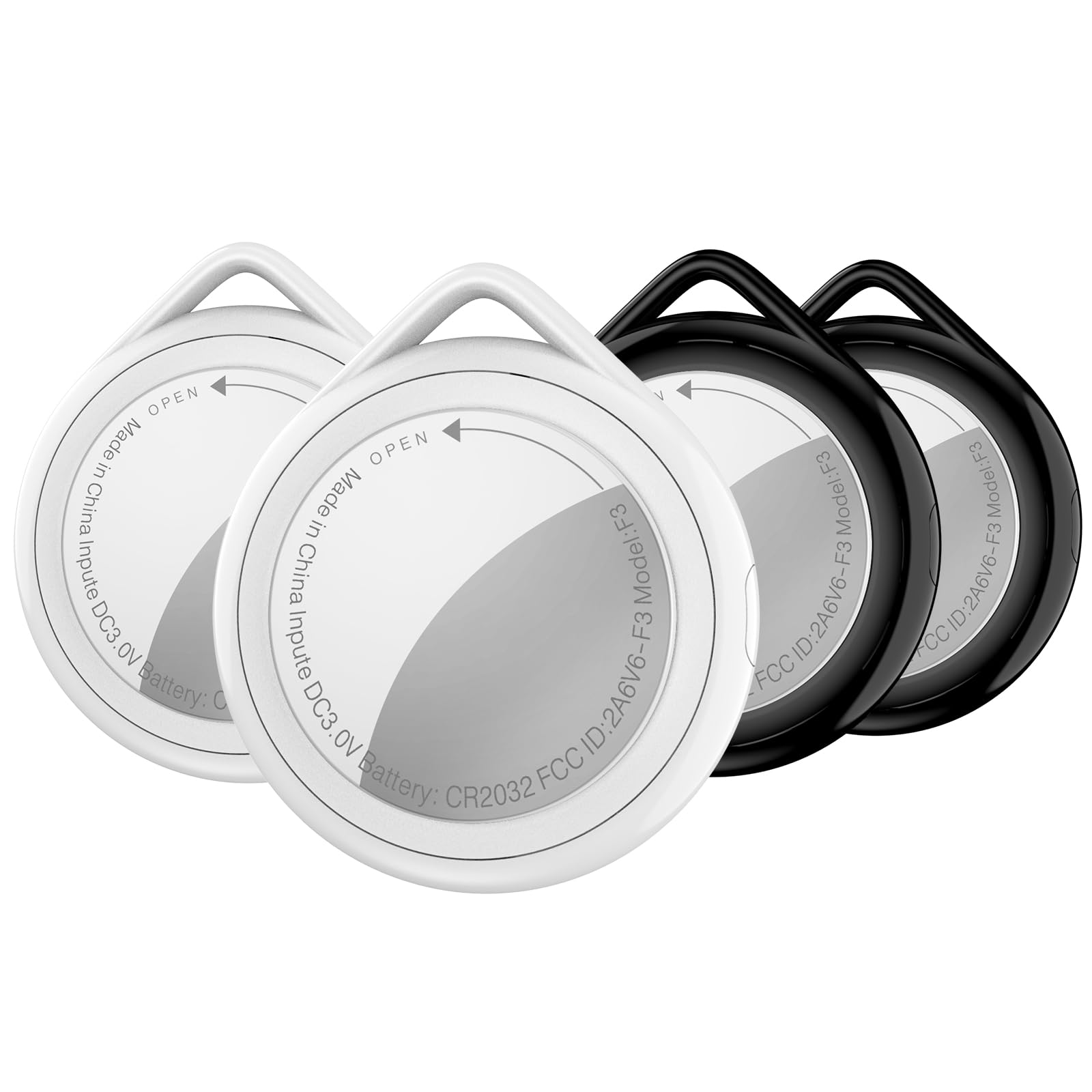Air Tracker Tags 4 Pack  Bluetooth Tracker & Item Locator Work with Apple Find My (iOS Only)  Replaceable Battery  Waterproof Smart Tag for Keys  Wallet  Suitcases