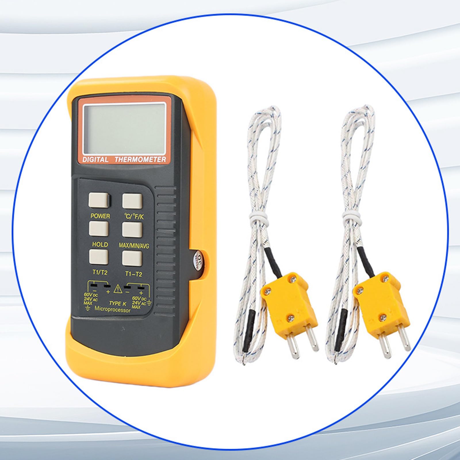 Thermomètres portables de type K avec mode Kelvin Celsius Fahrenheits et fonction d'auto-étalonnage Compteur de température industrielle