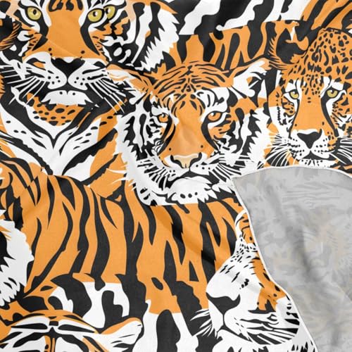 Women's Square Silk Hair Scarves and Wraps Headscarf Tigers Print Head Neck Scarf Bandana 24inch4