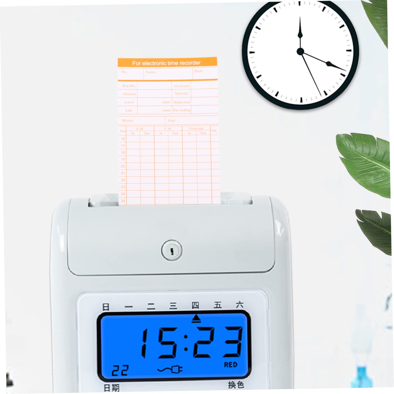 Uonlytech Cartoncini Timbratura Oraria per Registro Presenze, Formato Mensile a Doppia Facciata, Cartoncino Chiaro e Facile da Usare per Rilevazione Presenze