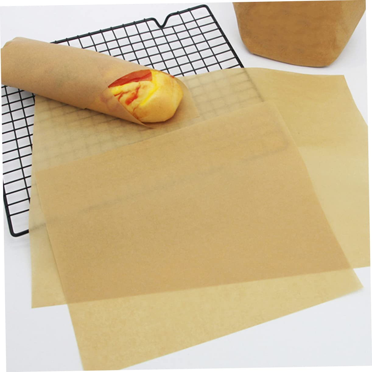 PRETYZOOM 100pièces Papier Sulfurisé Antiadhésif Feuilles Prédécoupées Pour Cuisson Four Résistant Jusqu